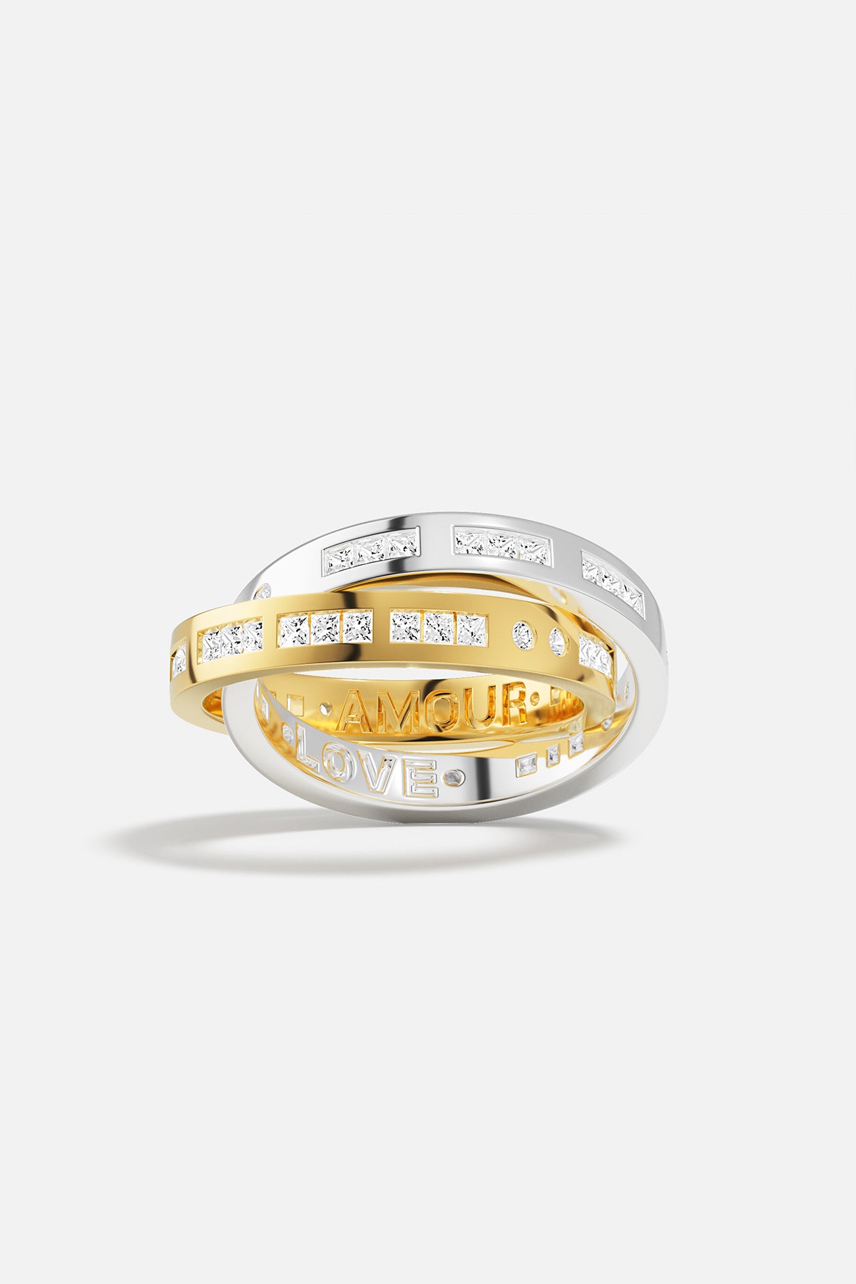 APM Bague entrelacée, deux couleurs enlacées, un murmure d'amour éternel.
