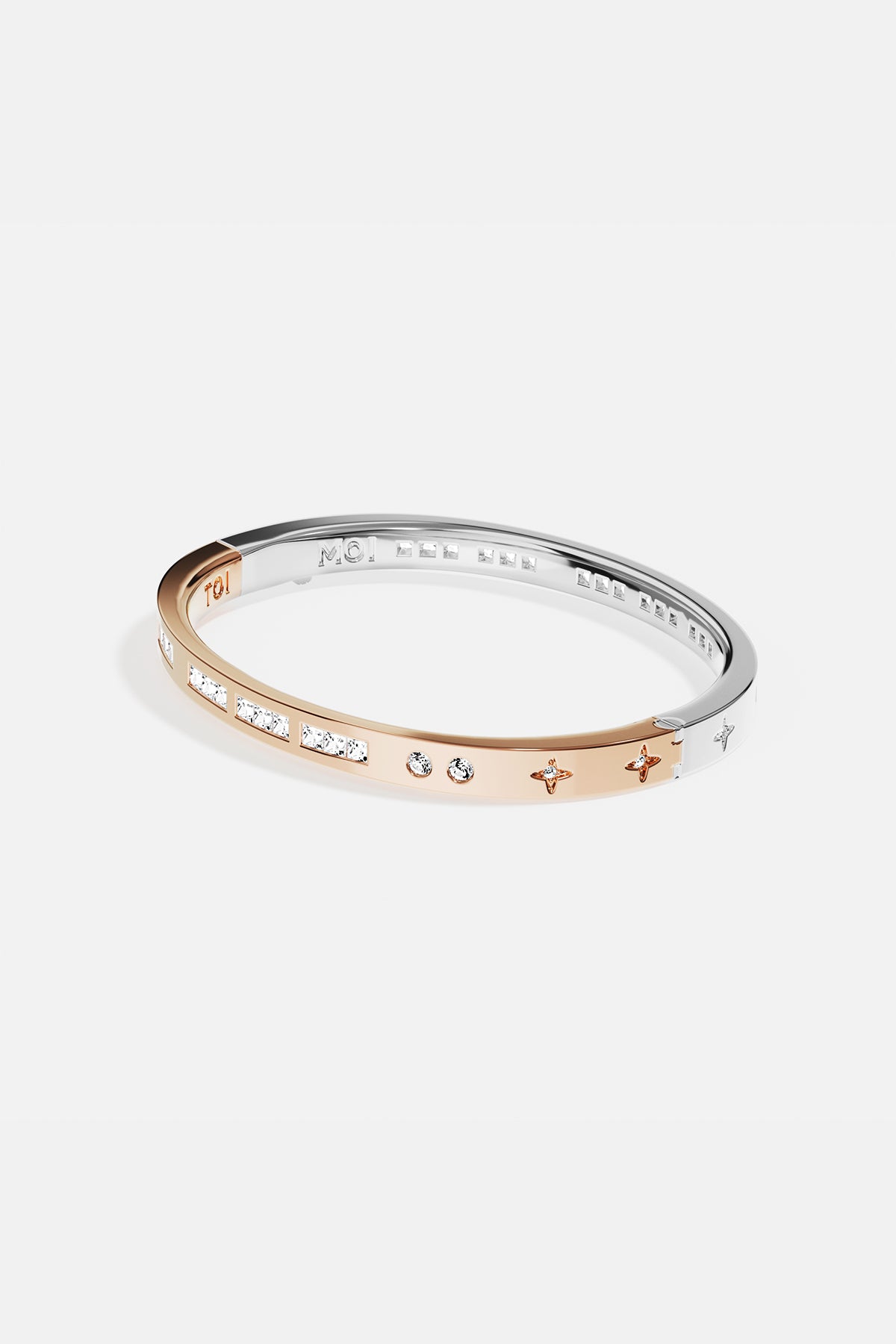 Bracelet Jonc APM, un duo de couleurs délicatement étoilé, Toi et Moi.