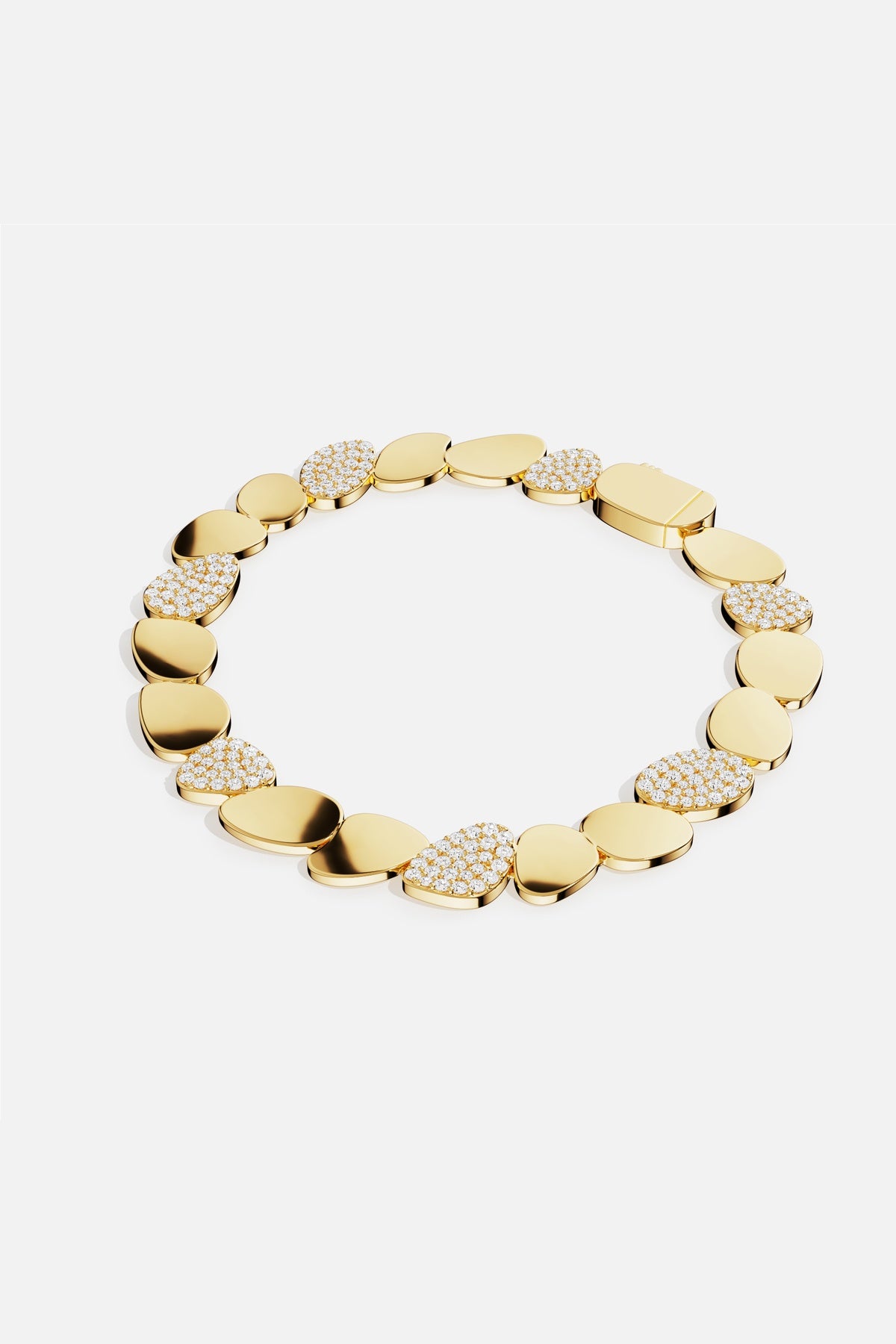 Bracelet APM aux galets dorés scintillants, une allure douce et lumineuse.