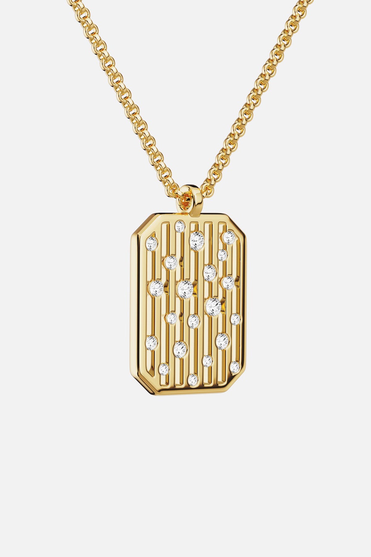 Collier APM Monaco, pendentif doré scintillant, une allure moderne et lumineuse.