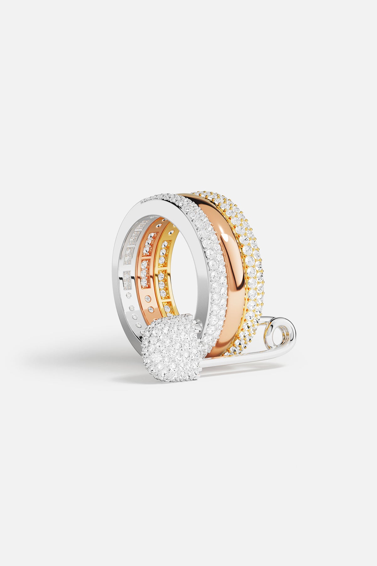 Bague APM, un trio de couleurs scintillant, l'élégance contemporaine à fleur de peau.