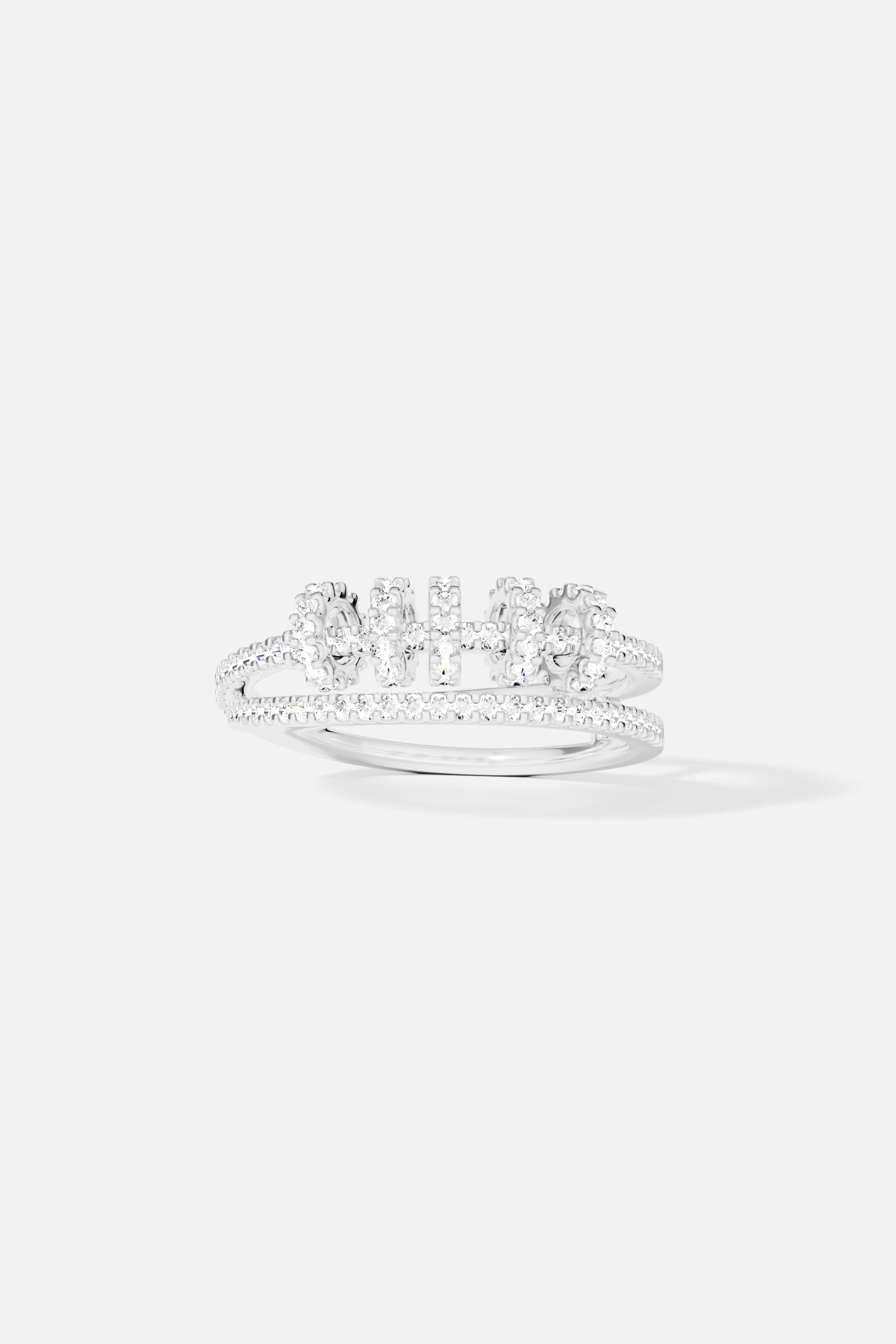 APM Monaco Bague Double avec Anneaux en Argent