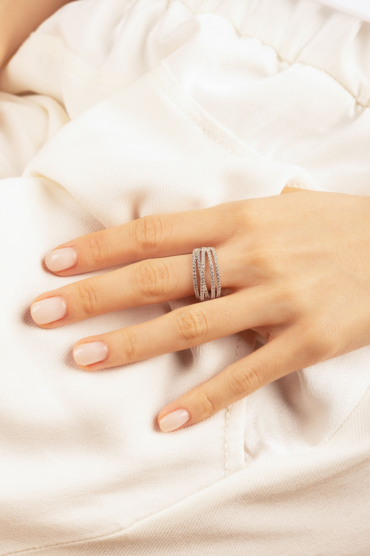 APM Monaco Bague 5 Anneaux en Argent