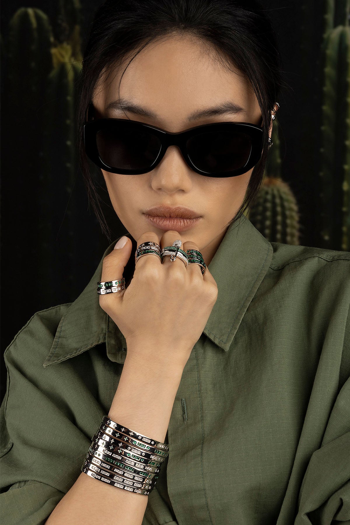 APM Monaco Bague Morse Code Smile en Argent