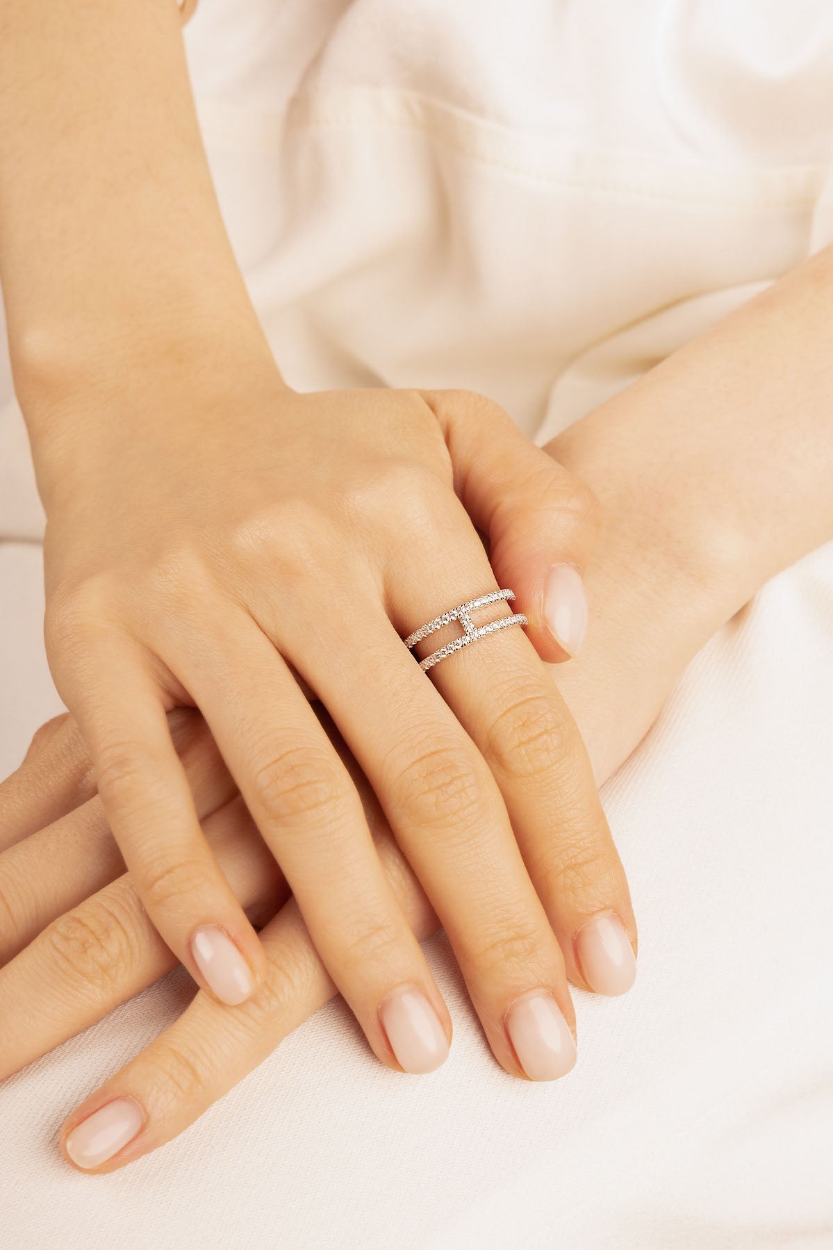 Bague Double Ligne Apm Monaco en argent