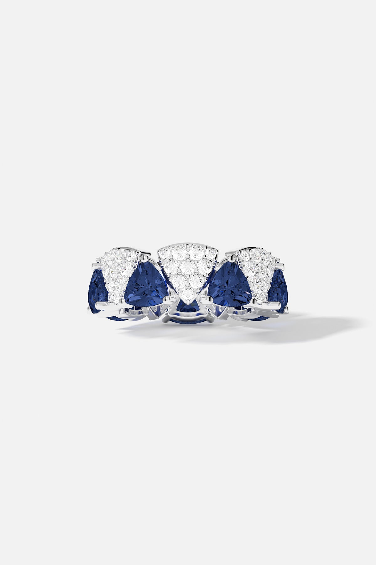 Bague Triangle Pavé Bleu & Blanc - APM Monaco