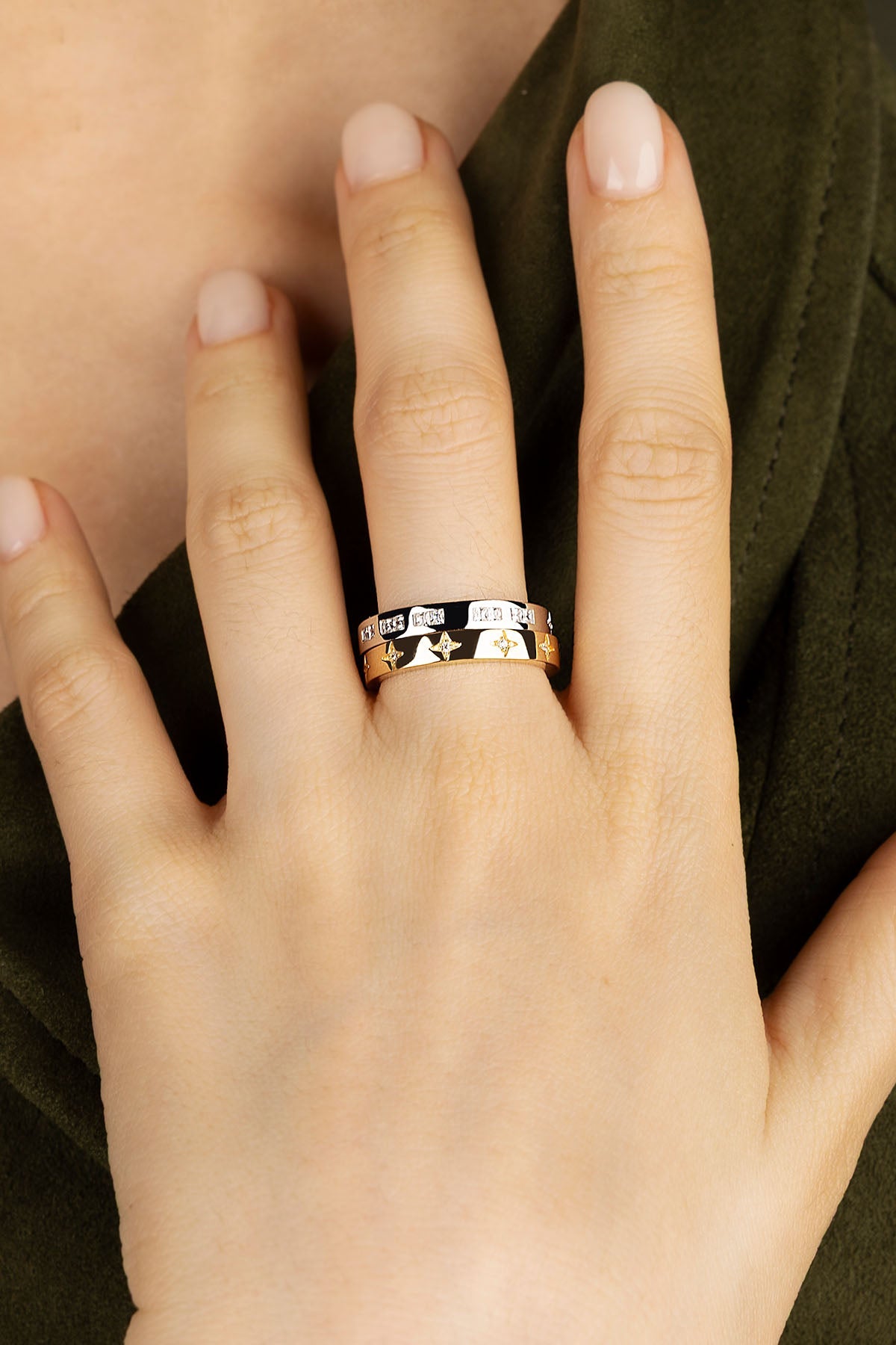 APM Monaco Bague Code Morse Toi Et Moi en Argent