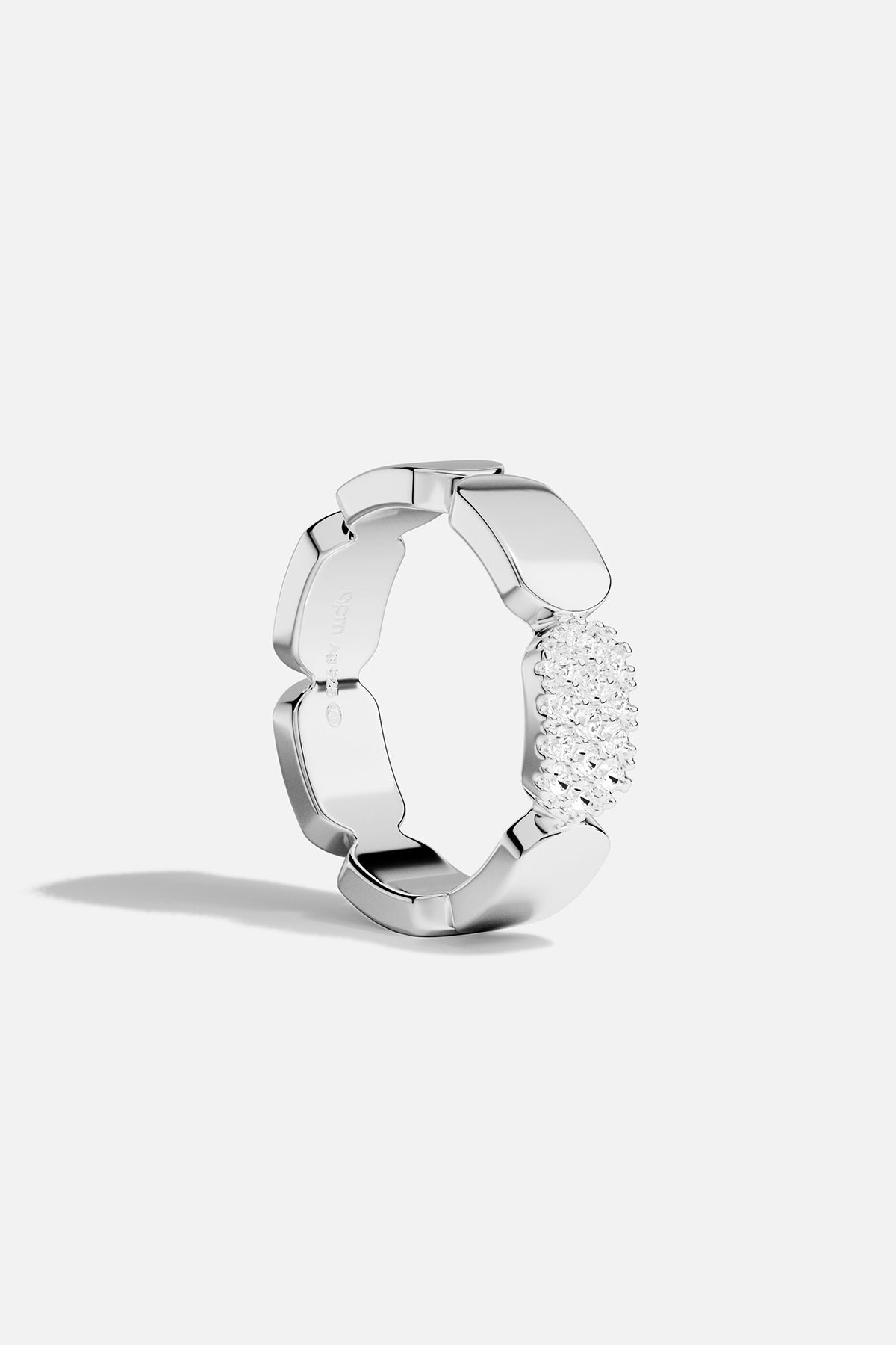 APM Monaco Bague Pavé Argent en Argent