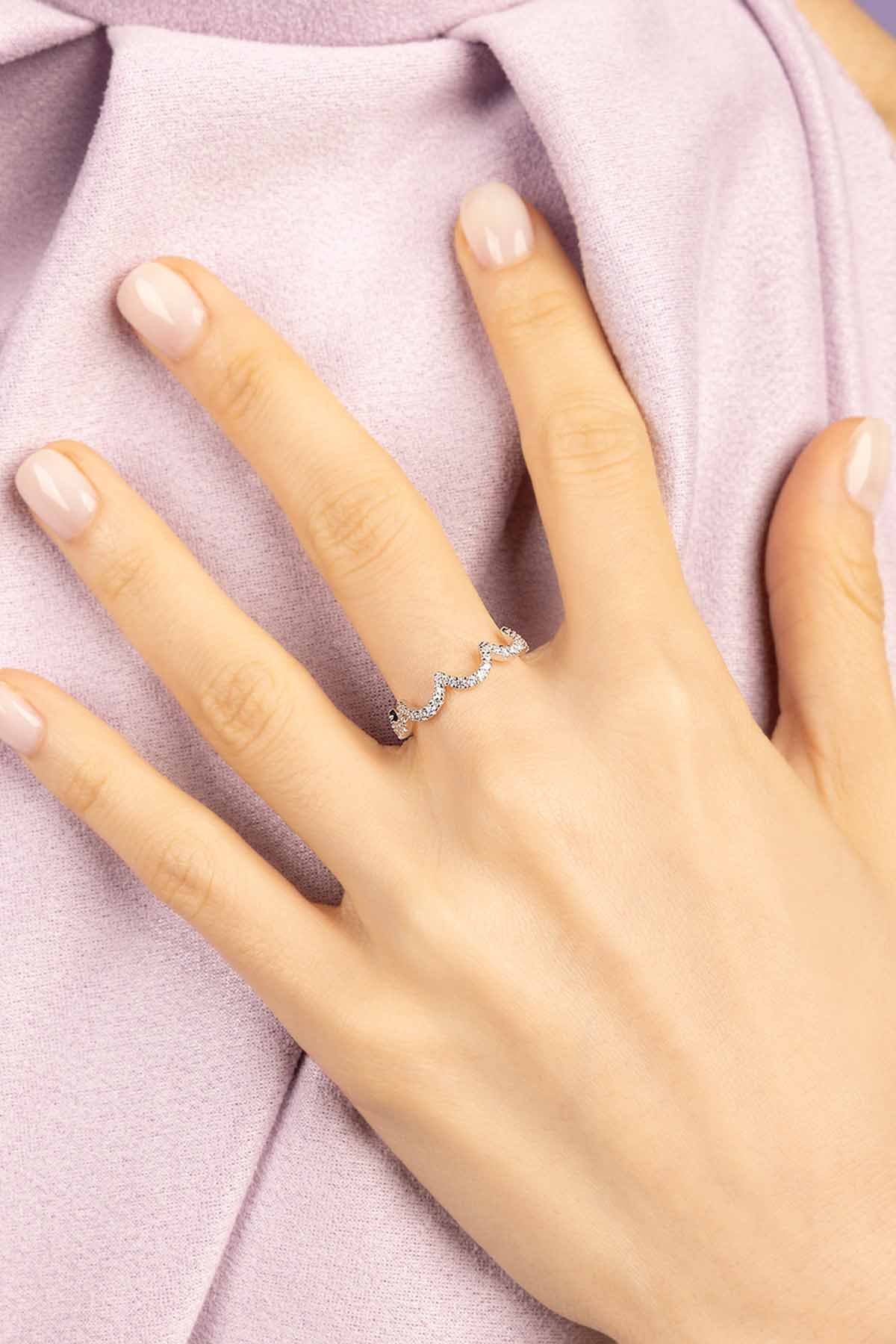APM Monaco Bague Wavy Argent en Argent
