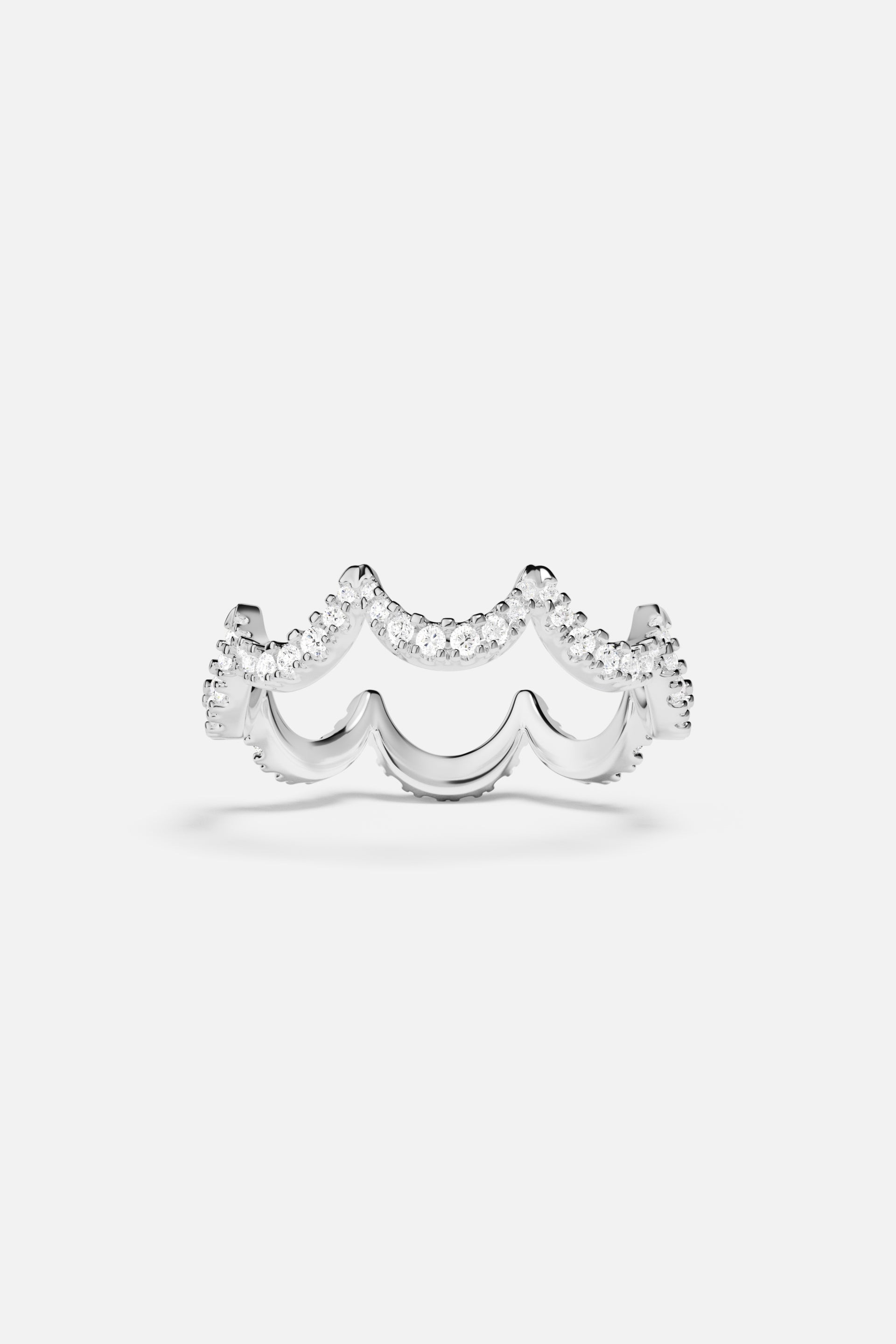 APM Monaco Bague Wavy Argent en Argent