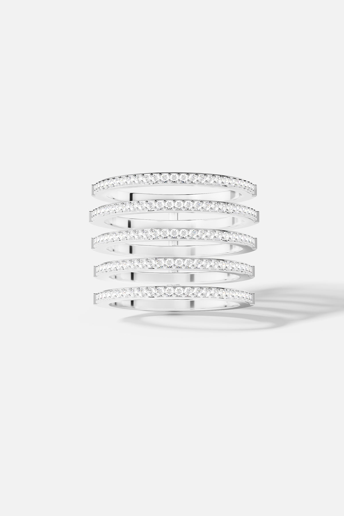 APM Monaco Bague Pavé Linéaire en Argent