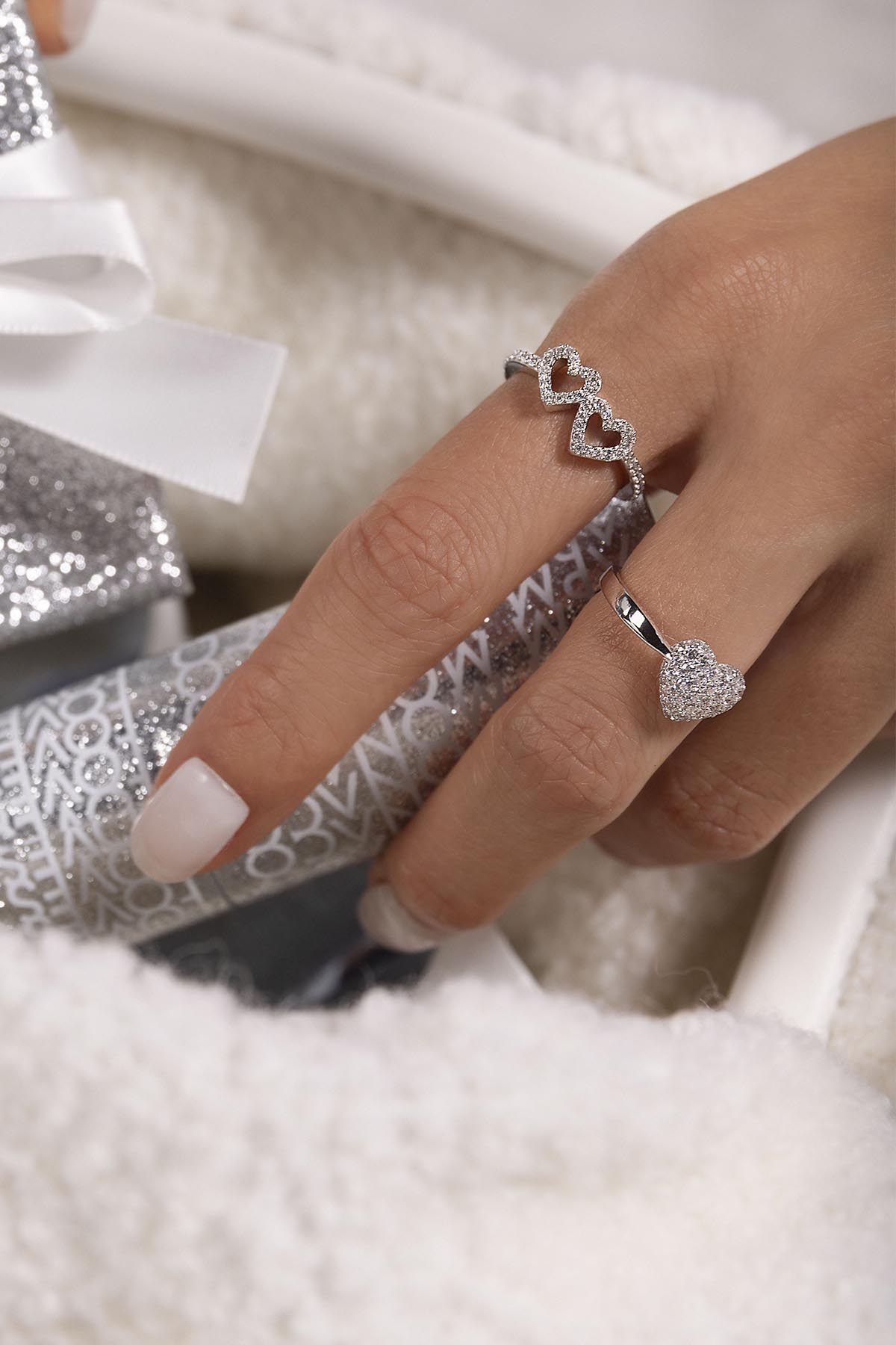 APM MONACO heart ring in silver