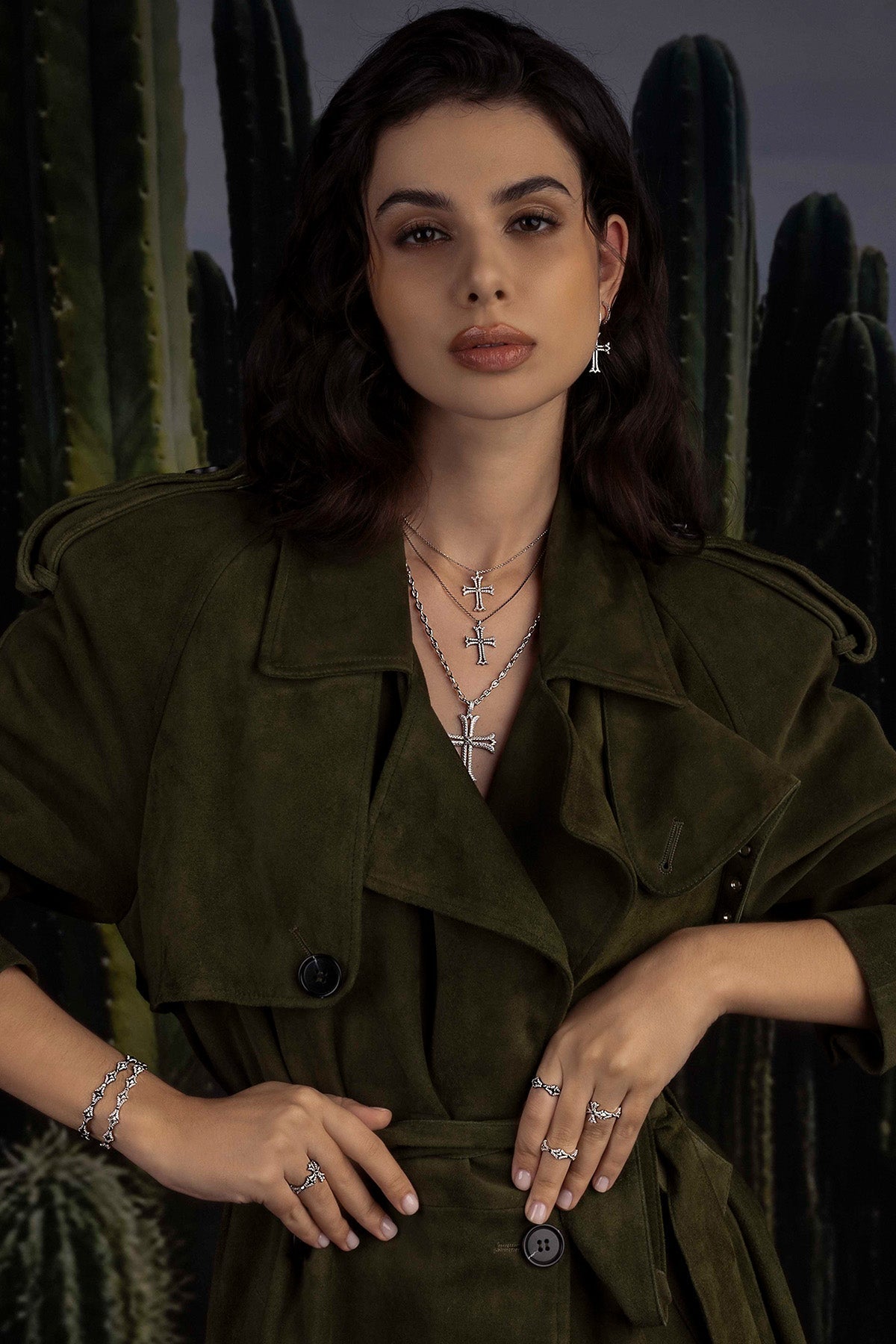 APM Monaco Bague Croix en Argent