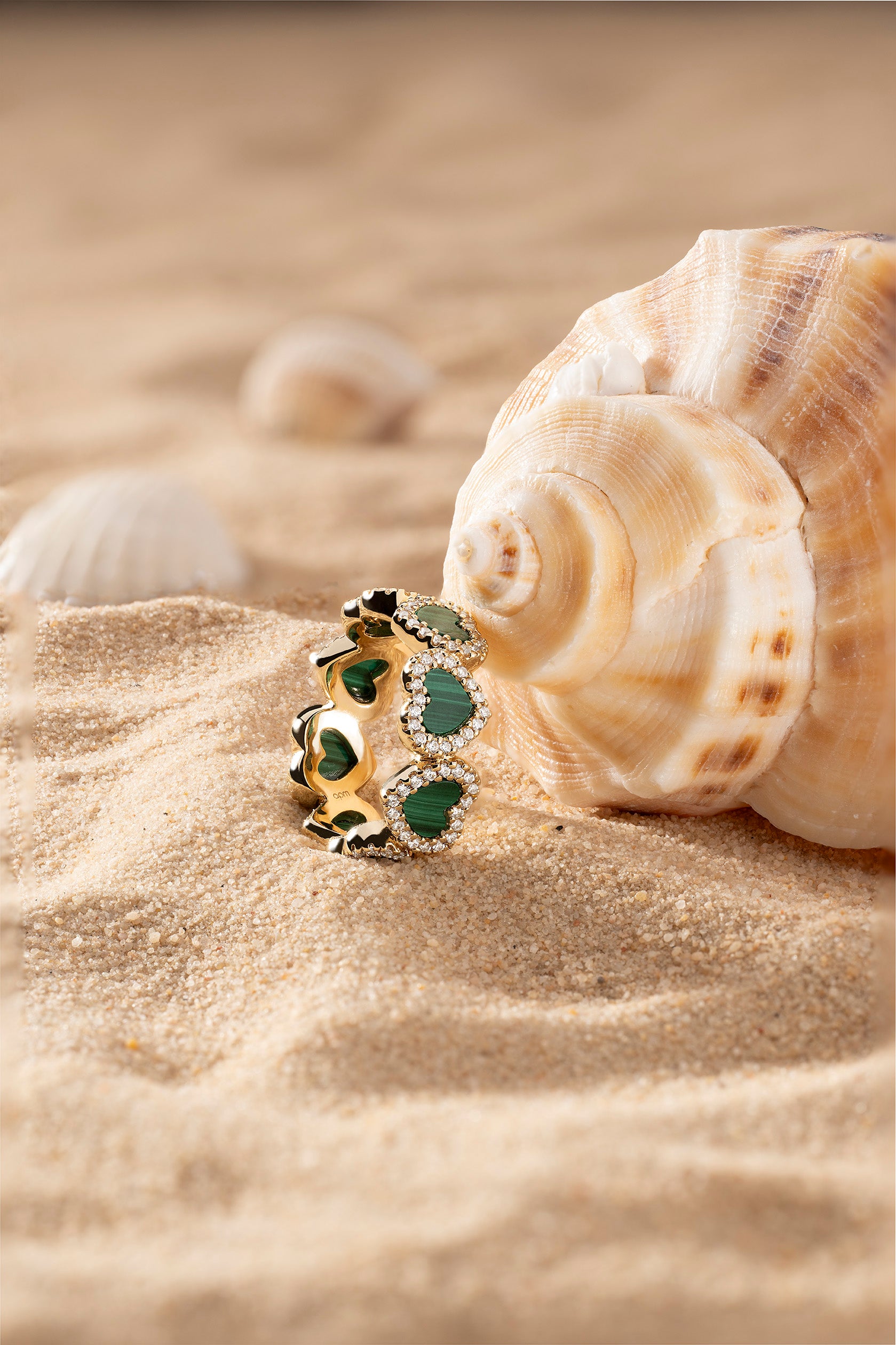 APM Monaco Bague Cœur Malachite
