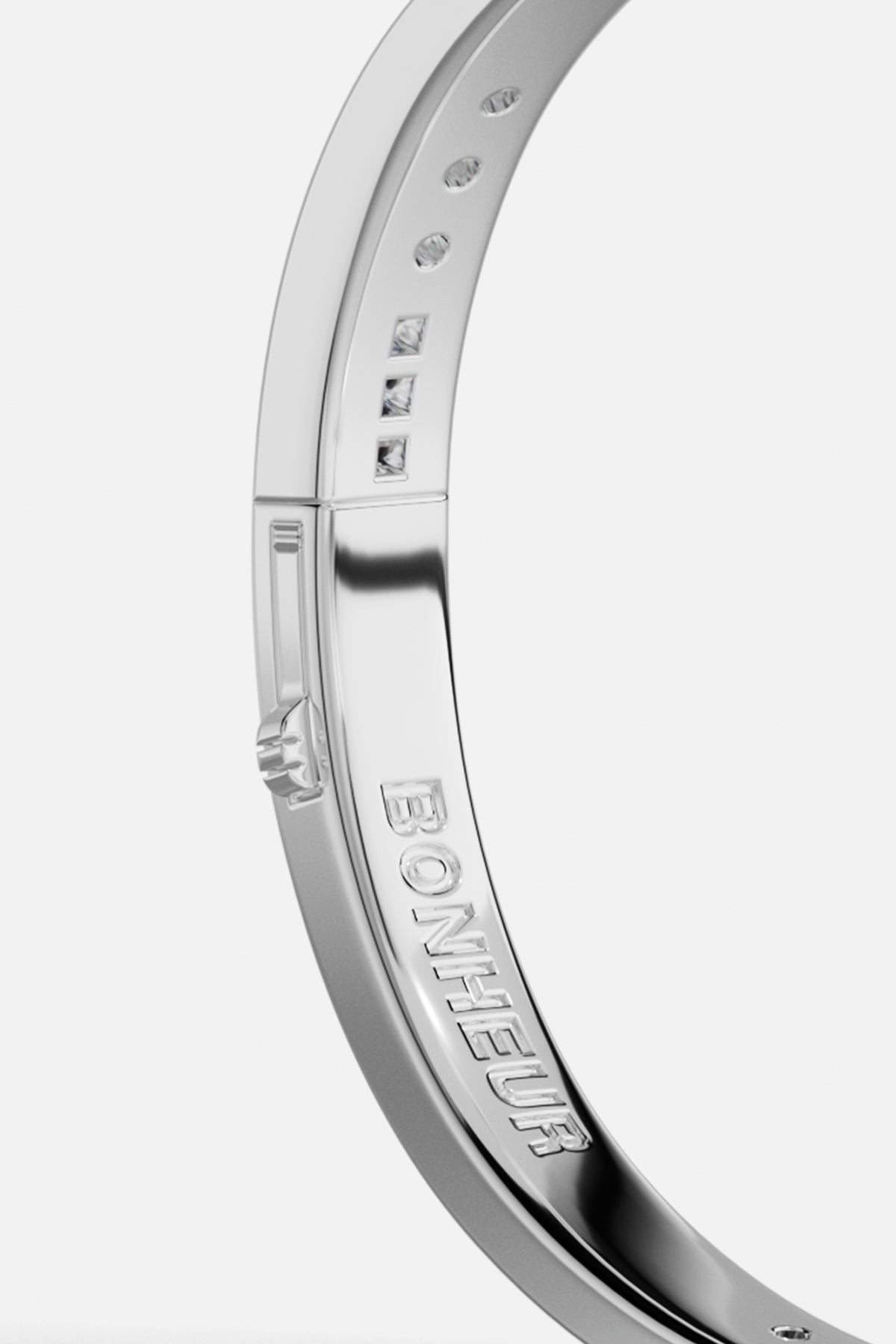 APM Monaco Jonc Code Morse BONHEUR en Argent
