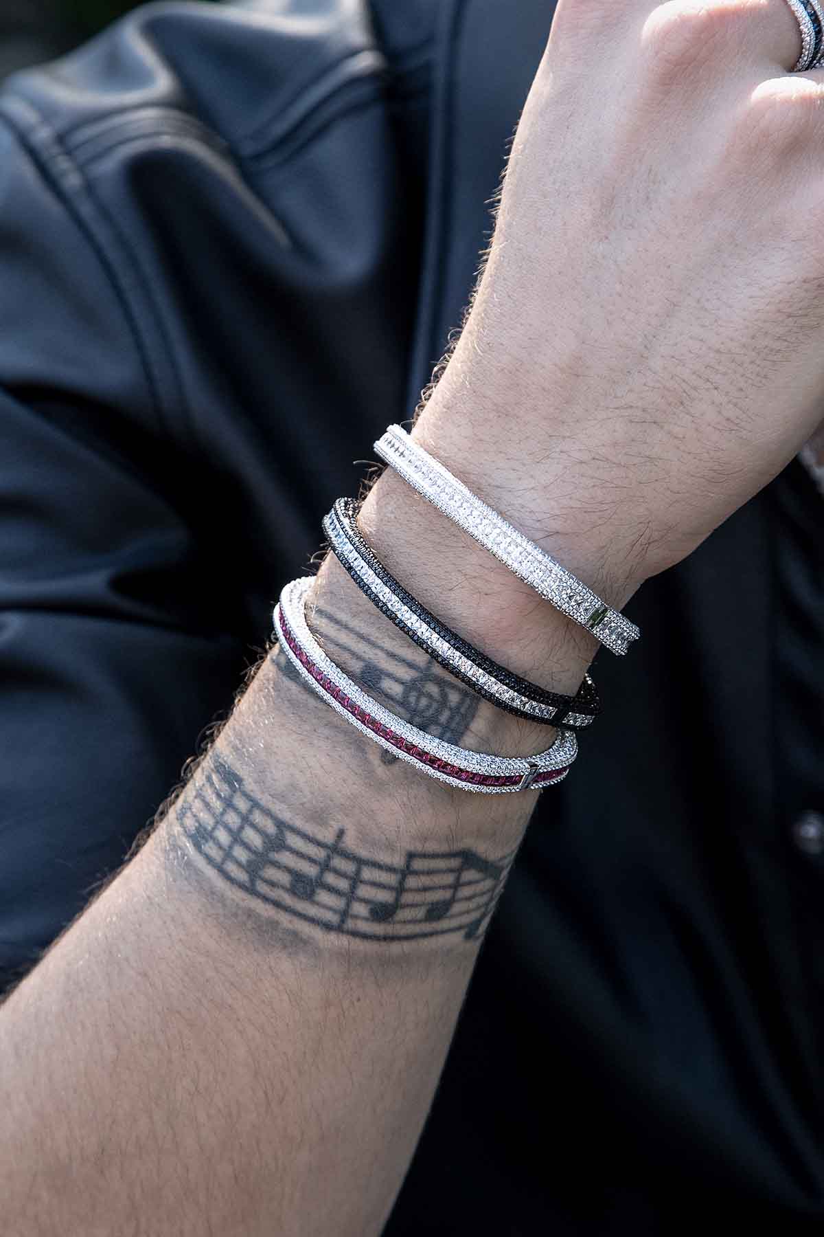 APM Monaco Jonc Pavé en Argent