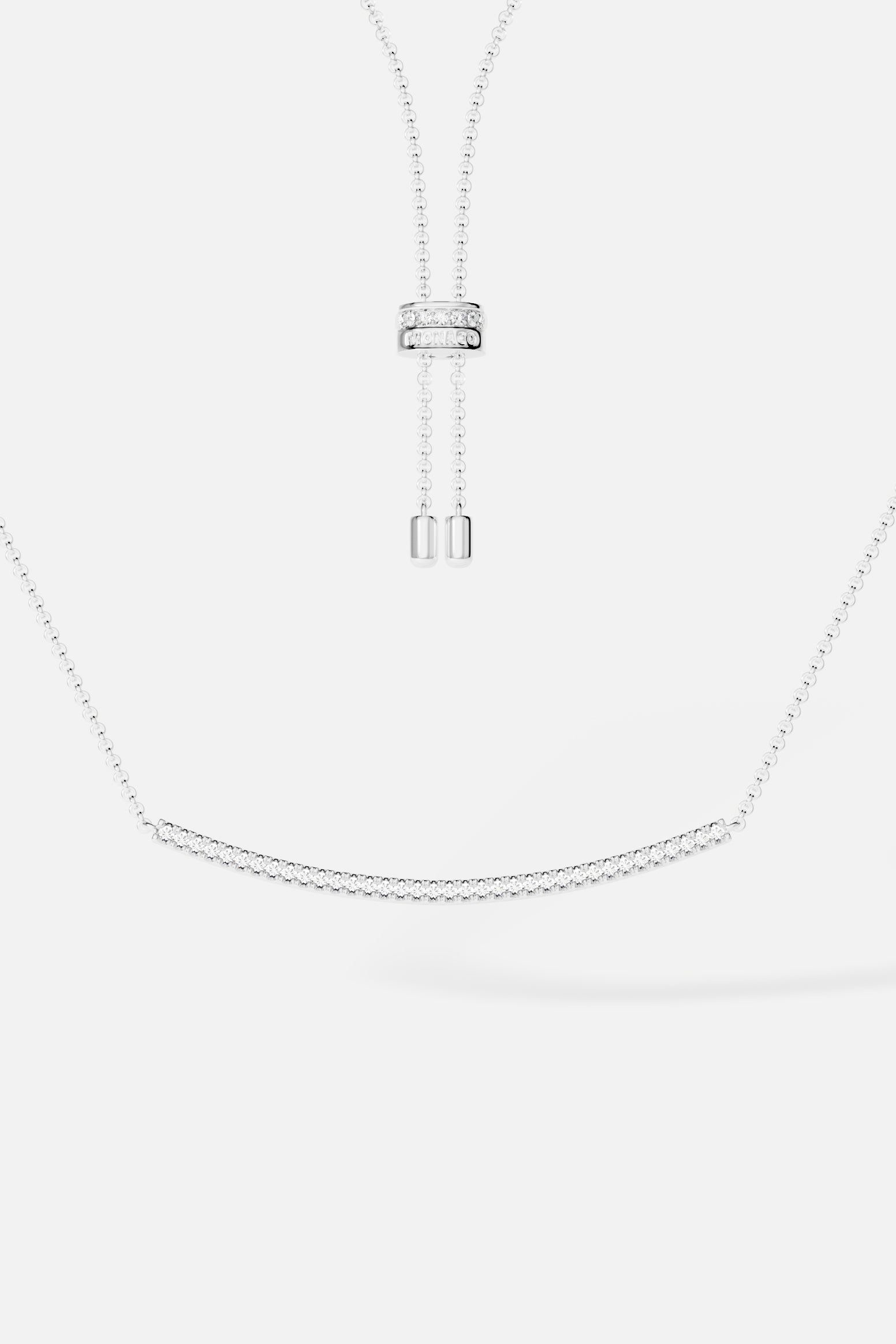 APM Monaco Collier Ajustable Linéaire en Argent