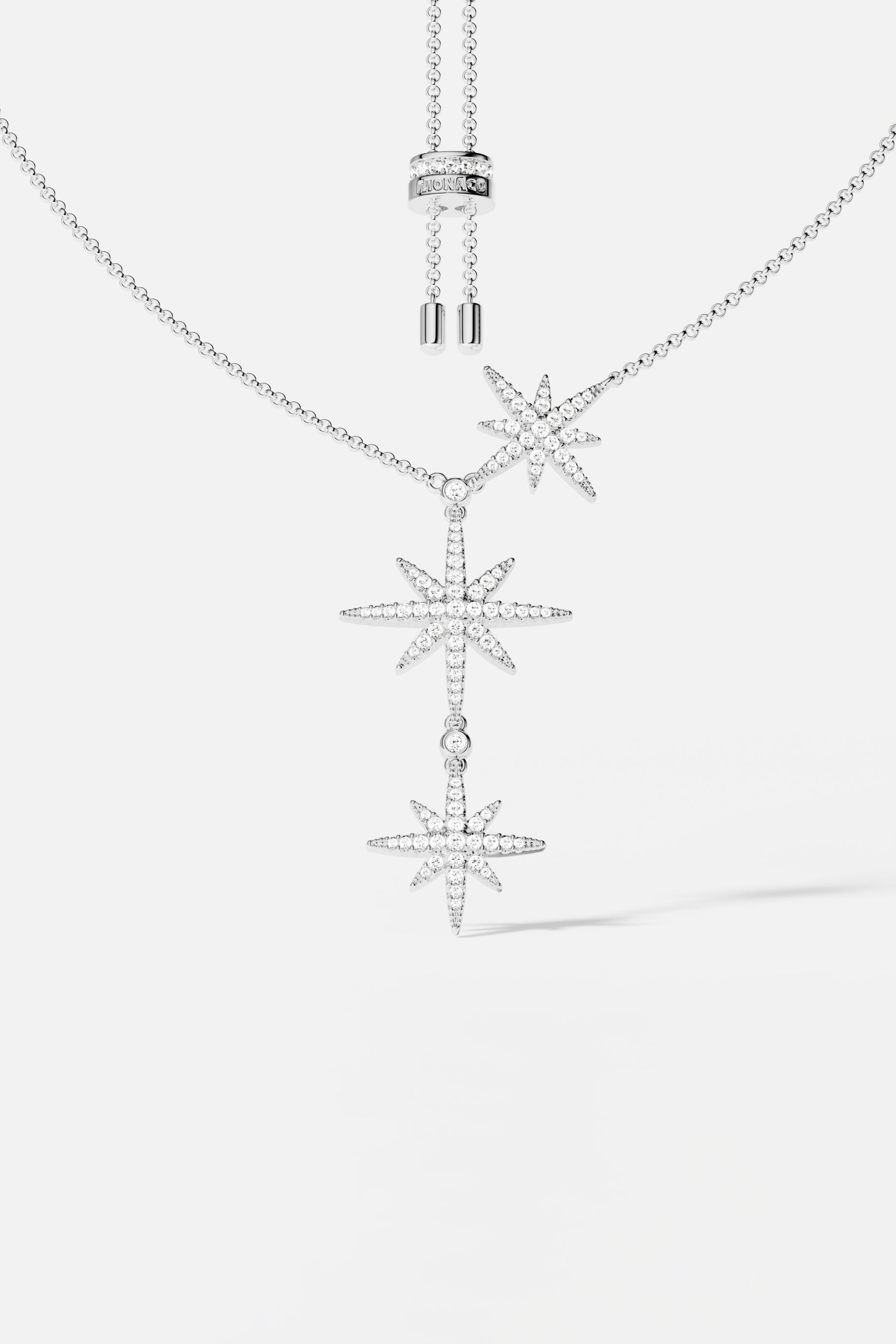 APM Monaco Collier Ajustable Triple Météorites en Argent