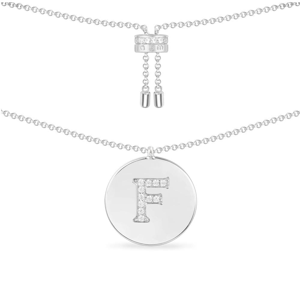 APM Monaco Collier Ajustable Alphabet en Argent