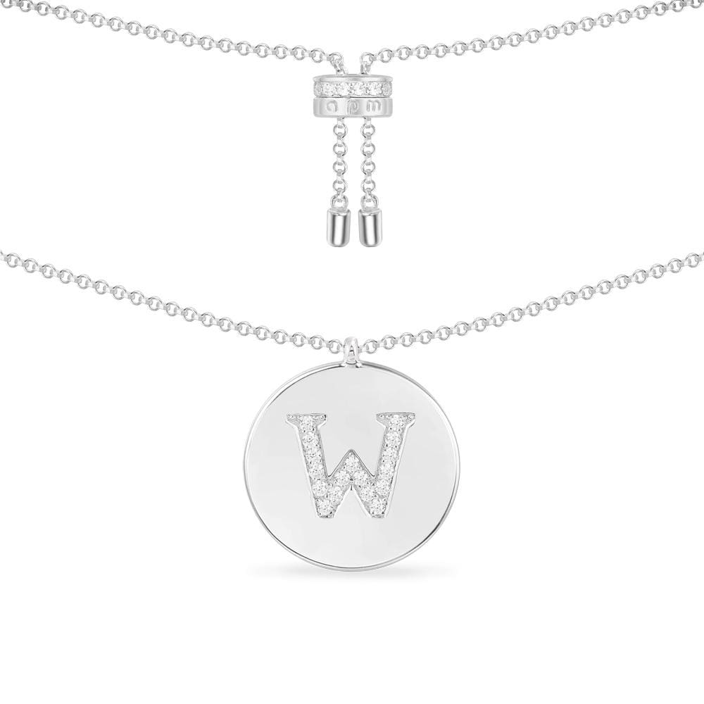 APM Monaco Collier Ajustable Alphabet en Argent