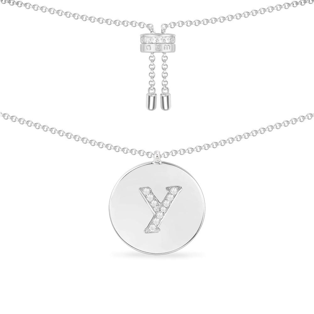 APM Monaco Collier Ajustable Alphabet en Argent