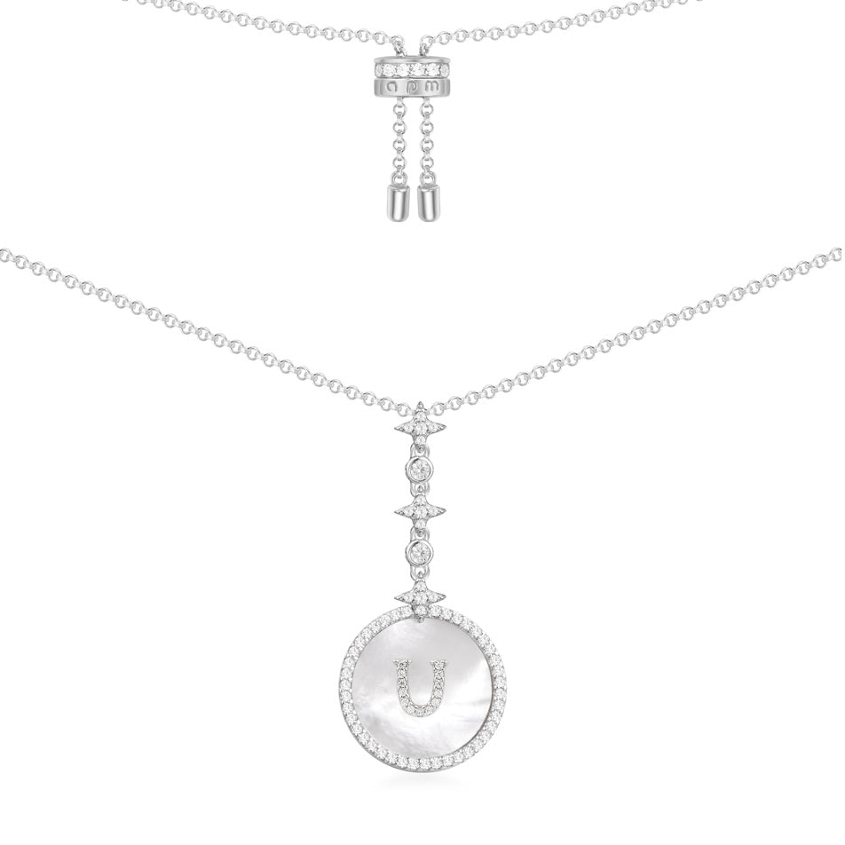 APM Monaco Collier Ajustable Alphabet Eternelle en Argent