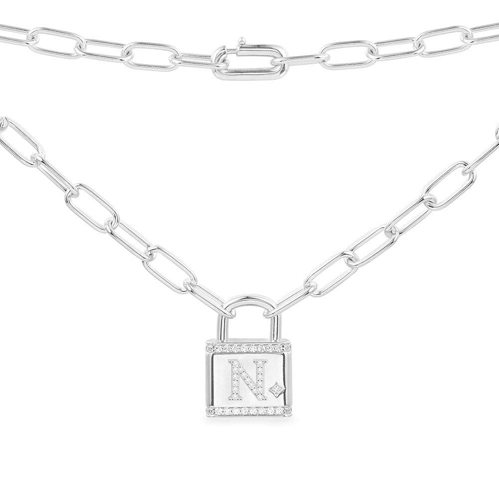 APM Monaco Collier Cadenas Alphabet en Argent