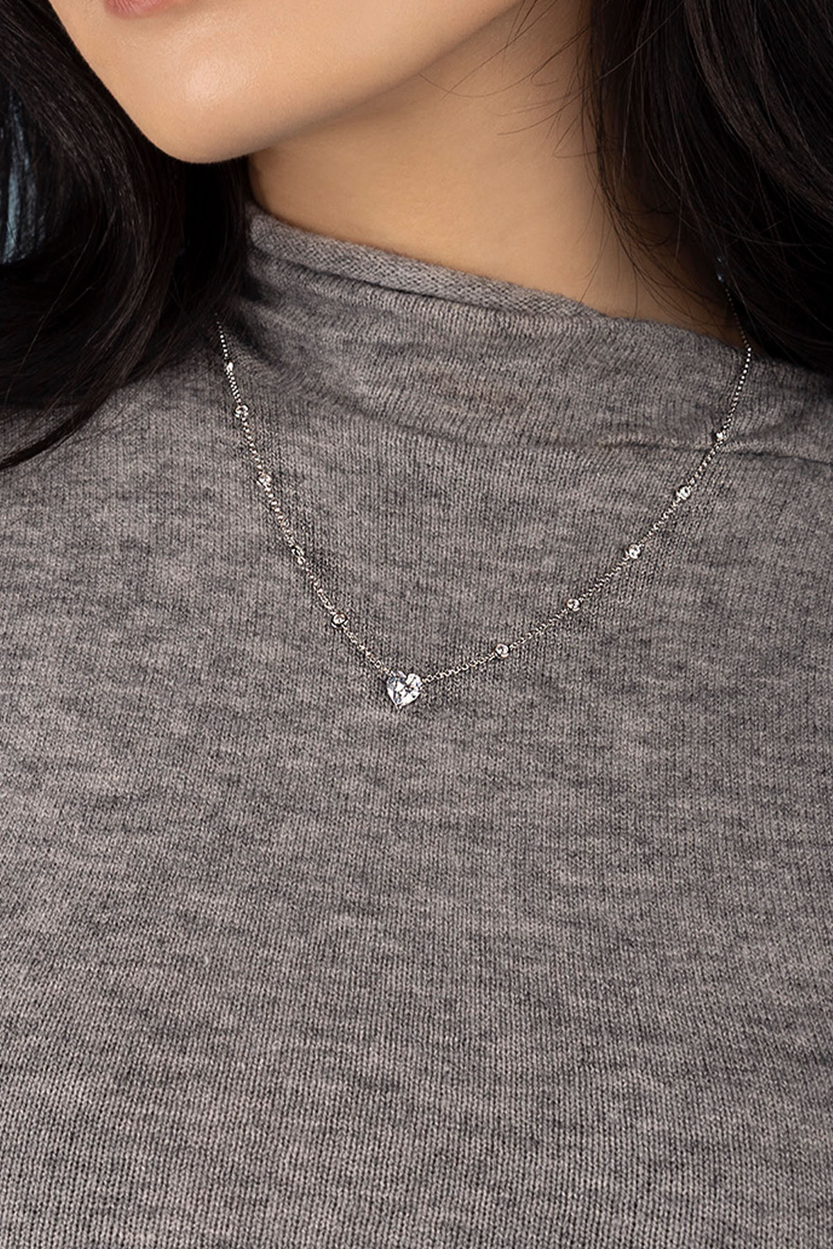 APM Monaco Collier Ajustable Cœur en Argent