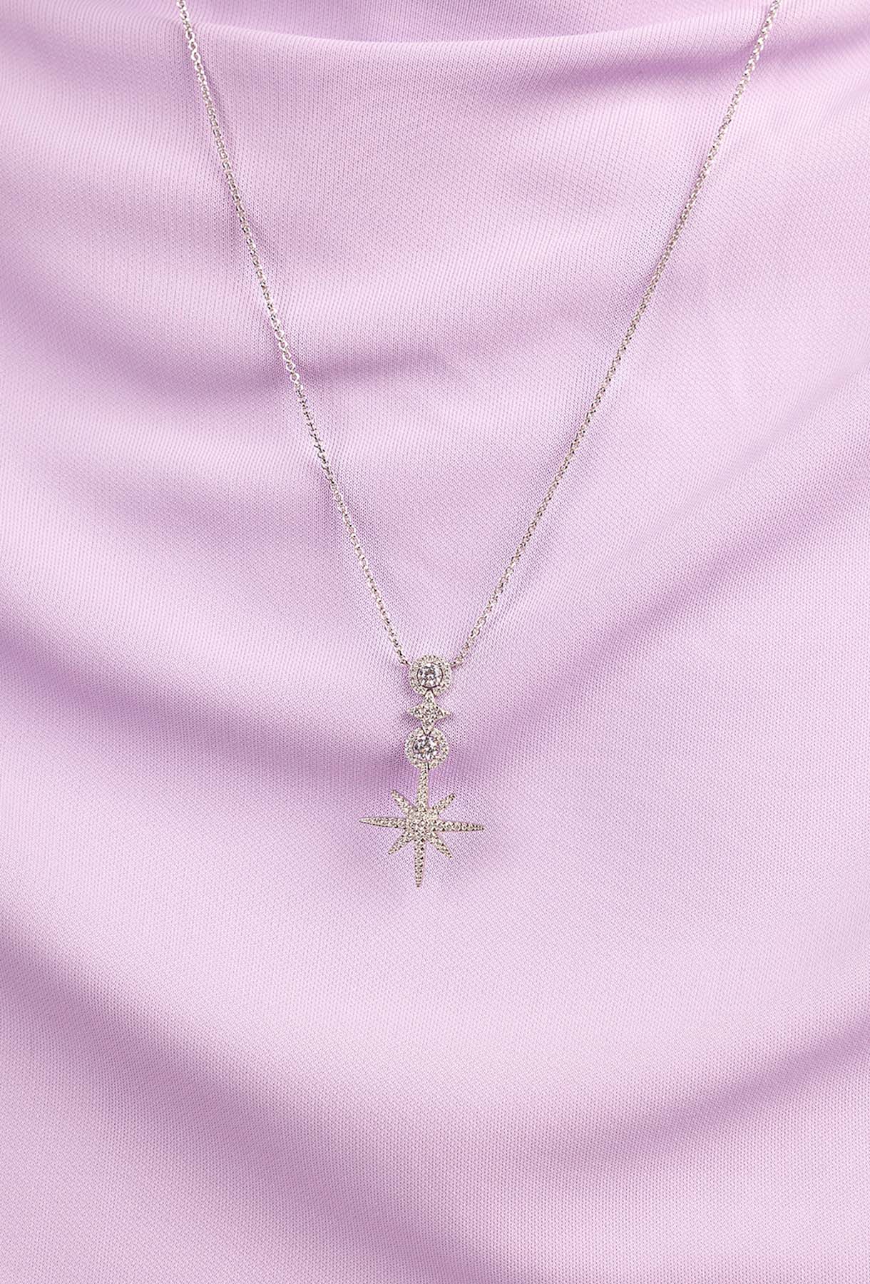 APM Monaco Collier Ajustable Météorites Pavé en Argent