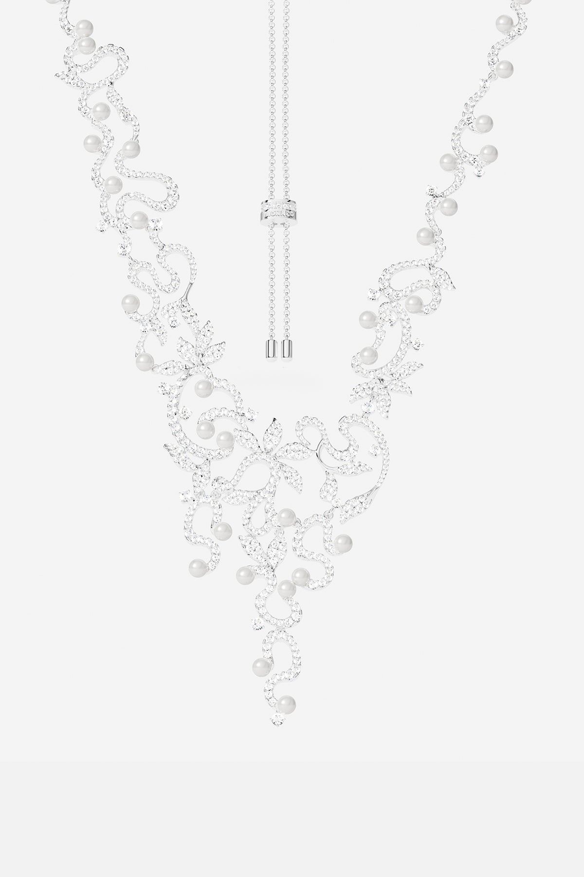 Collier Ajustable Fleurs avec perles - APM Monaco