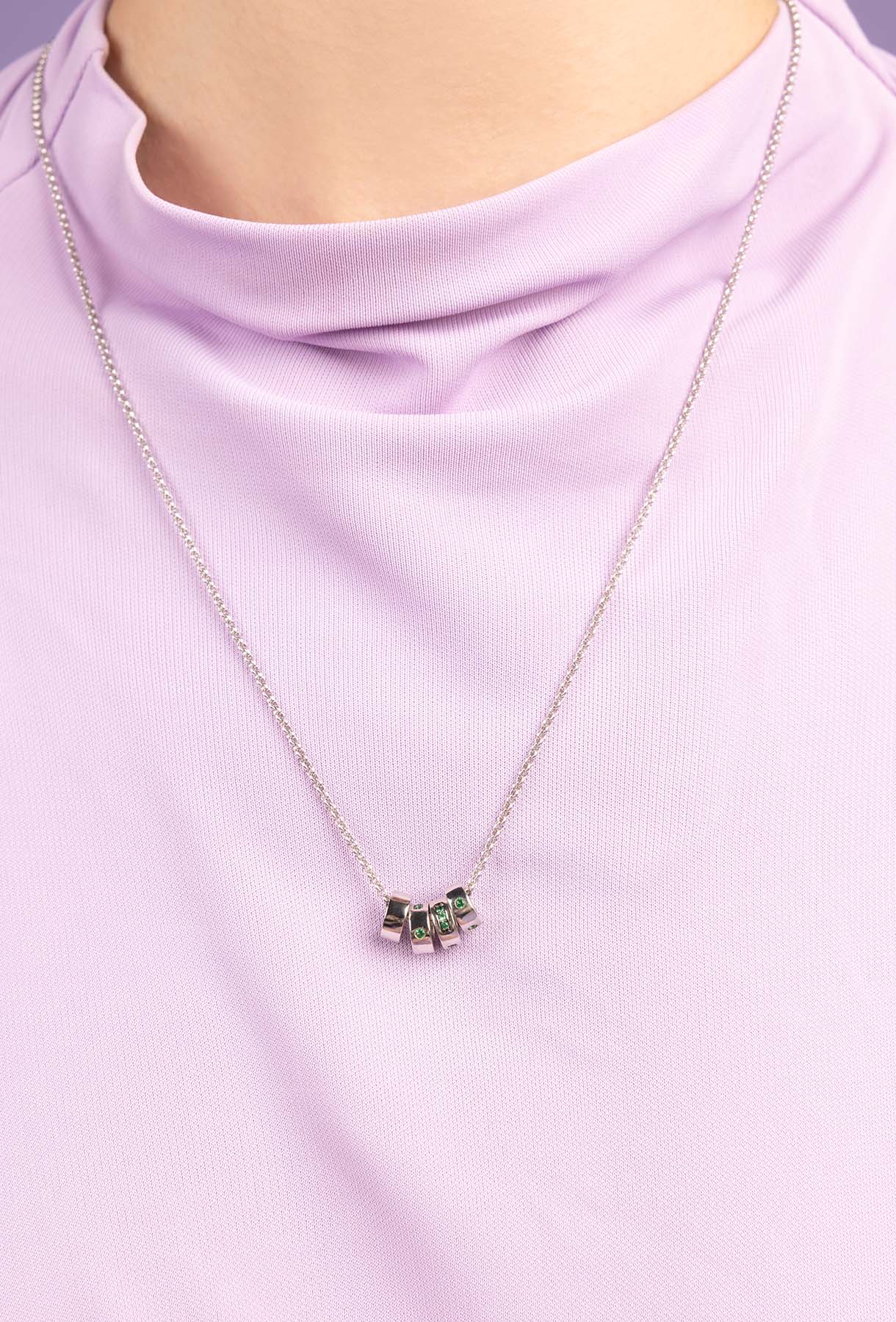 APM Monaco Collier Ajustable Code Morse Love en Argent