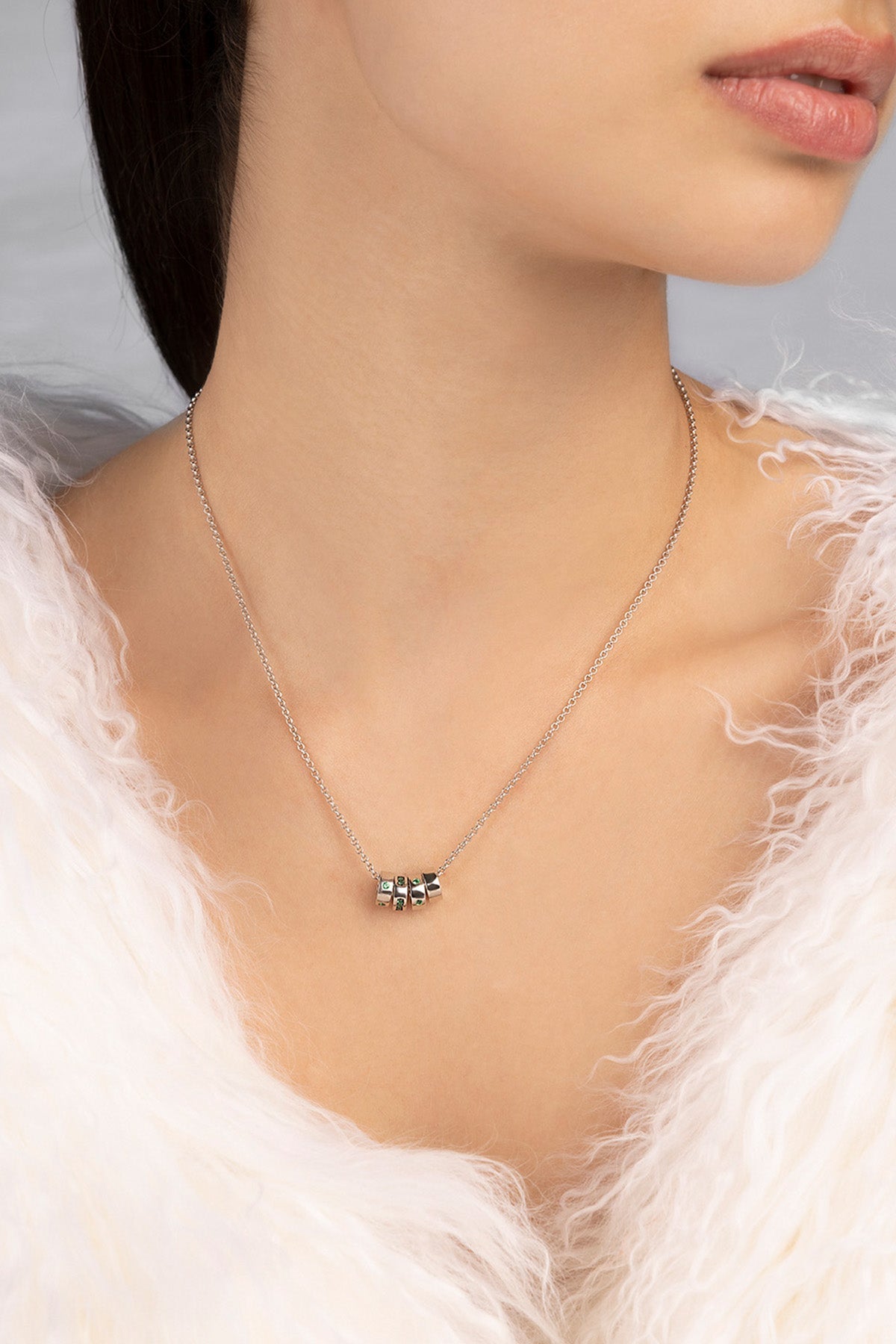 APM Monaco Collier Ajustable Code Morse Love en Argent