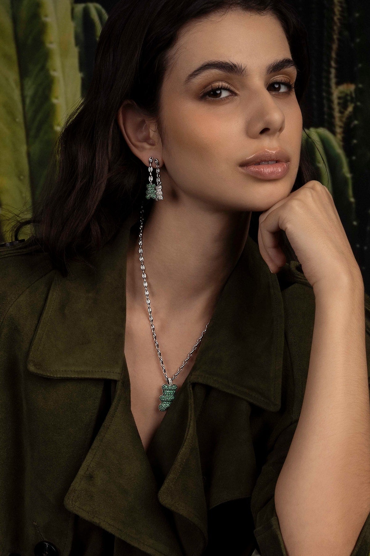 APM Monaco Collier Chaîne Yummy Bear Mint XL en Argent