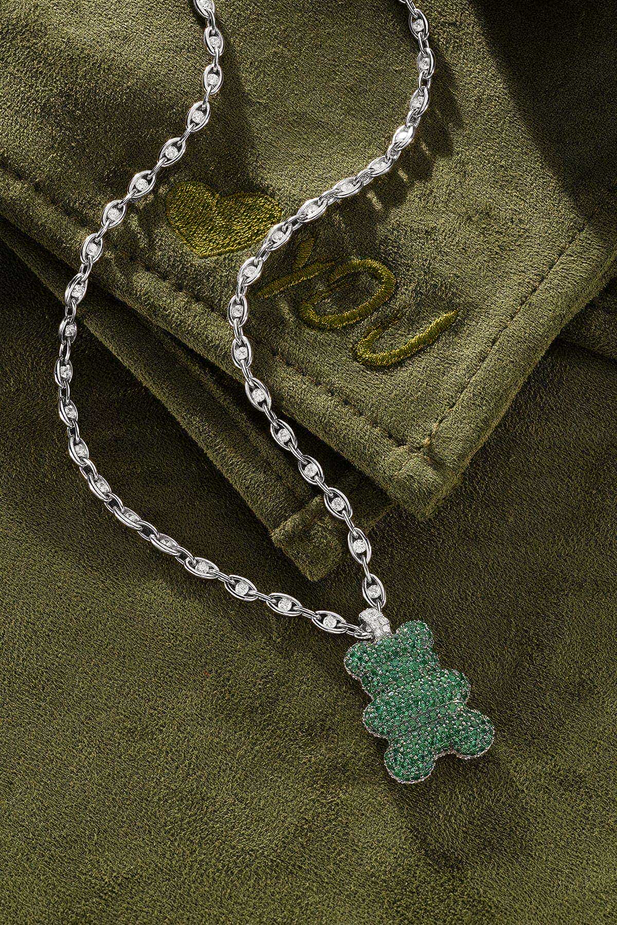 APM Monaco Collier Chaîne Yummy Bear Mint XL en Argent