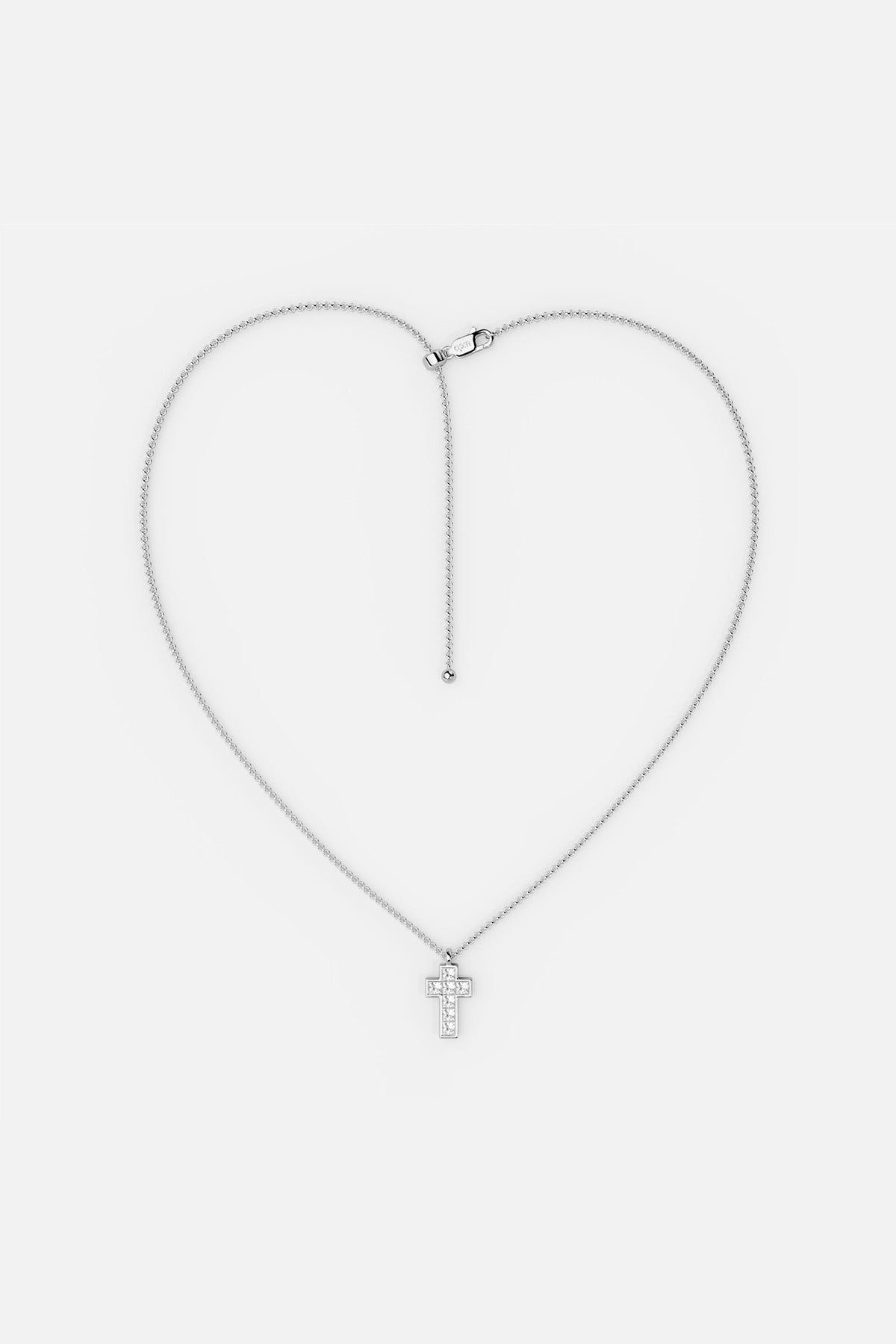 APM Monaco Collier Ajustable Torsade Croix Pavé