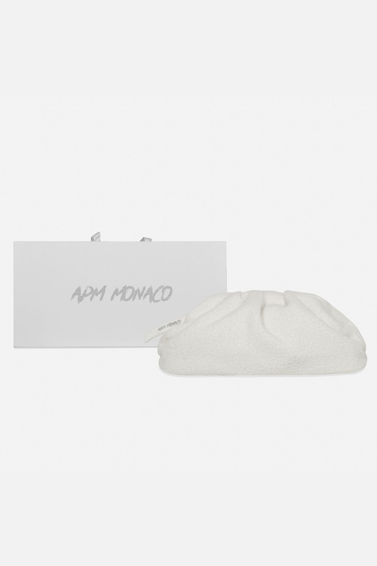 APM MONACO white soft clutch with gift bag
