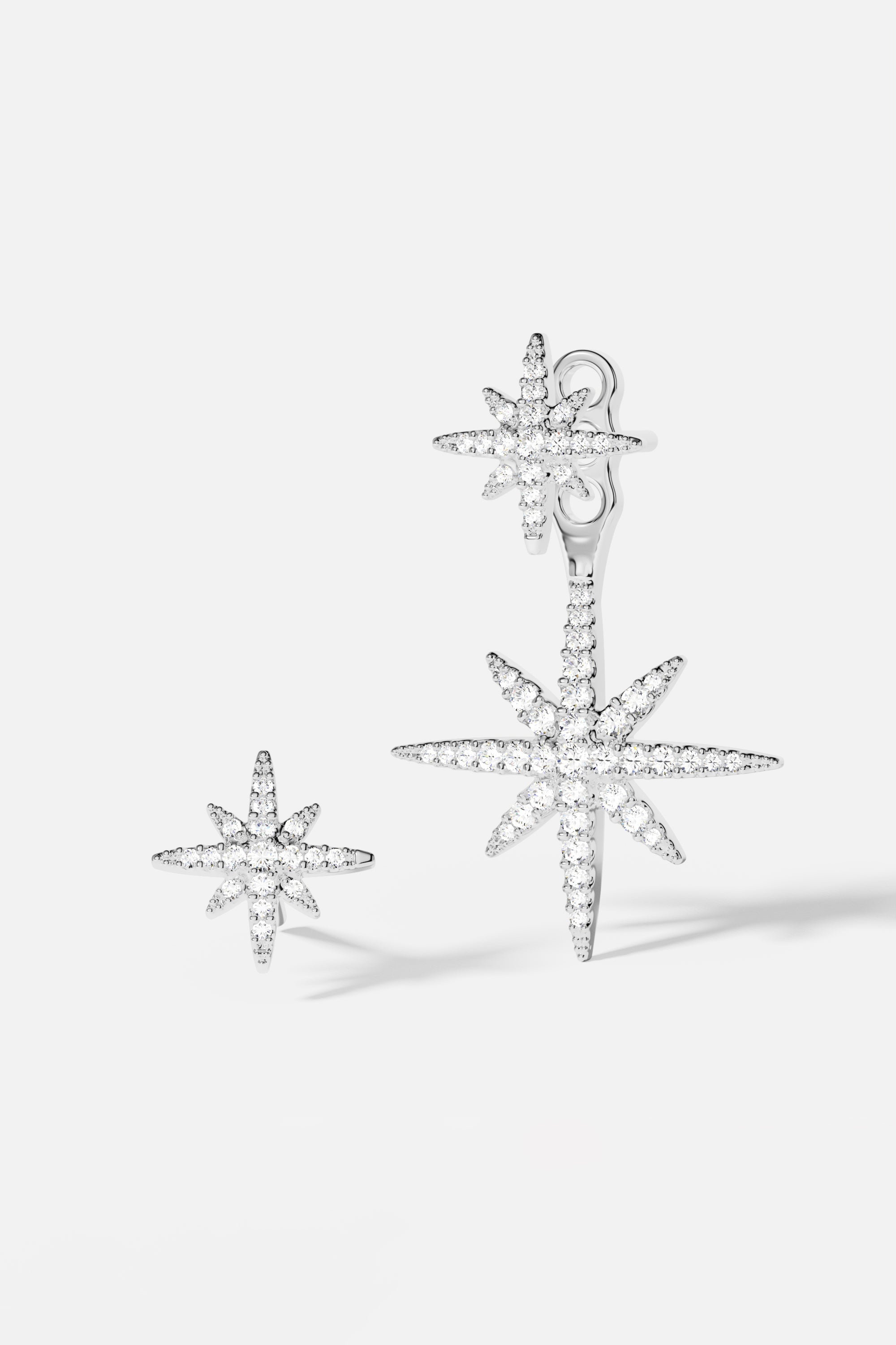 APM Monaco Boucles d'Oreilles Asymétriques Météorites en Argent