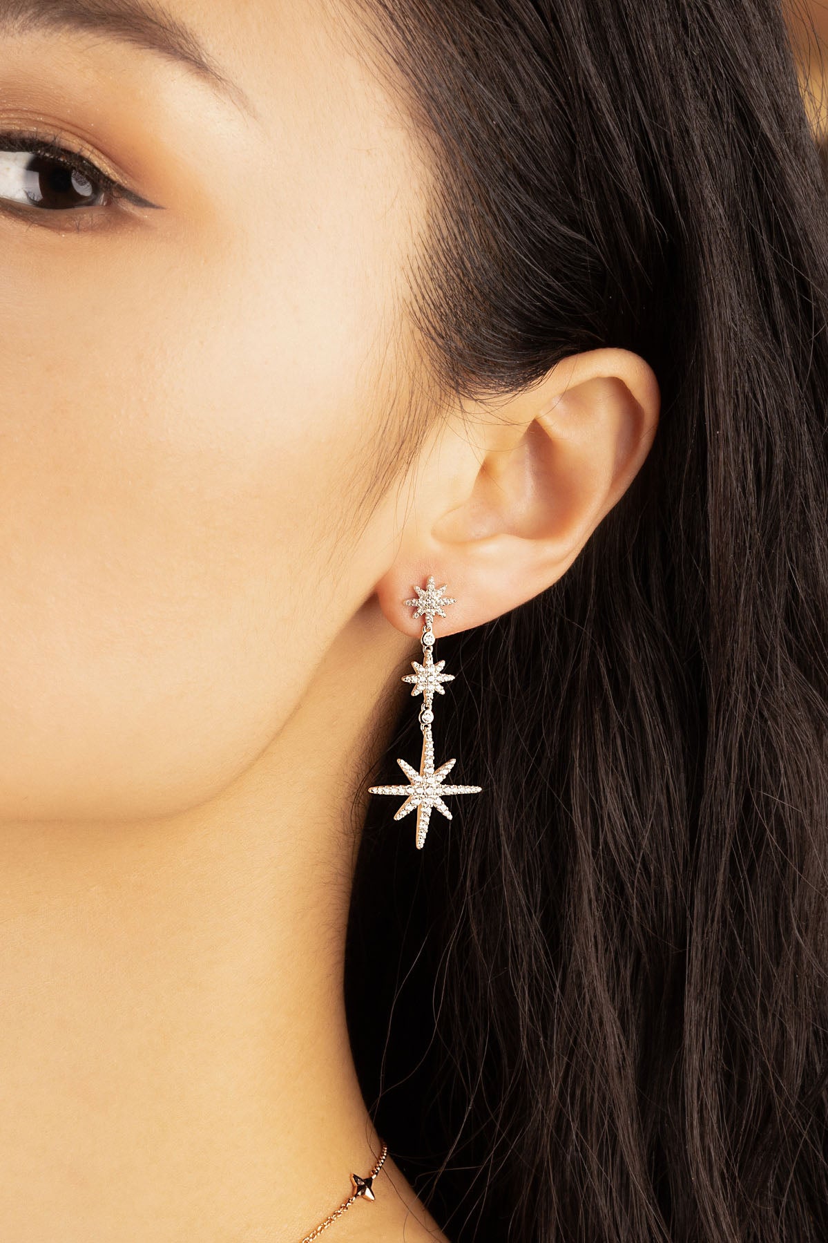 Boucles d'Oreilles Triple Météorites APM Monaco en argent