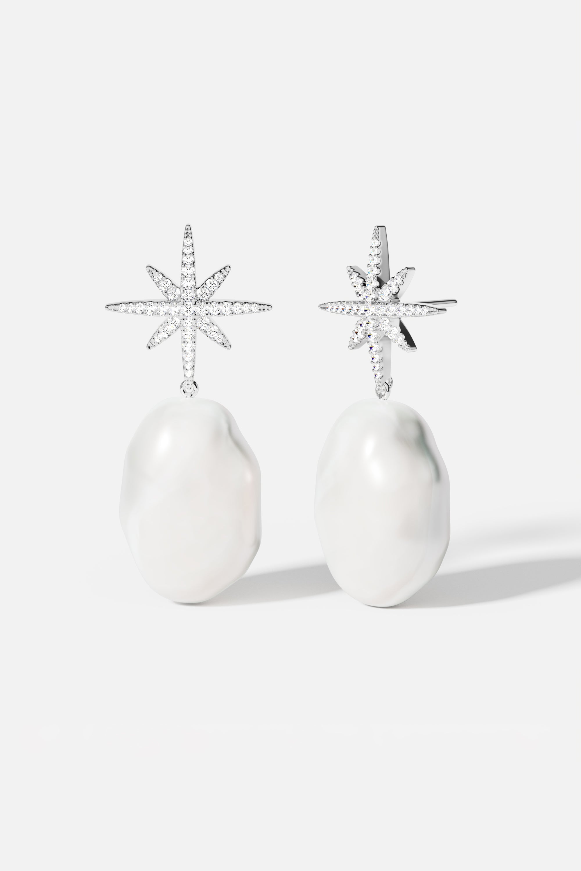 APM Monaco Boucles d'Oreilles Météorites avec Perles en Argent