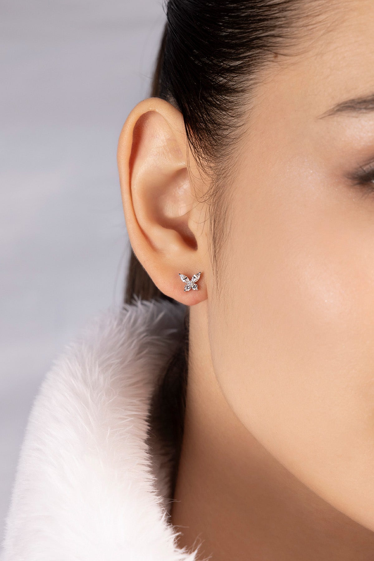 APM Monaco Clous d'Oreilles Papillon en Argent