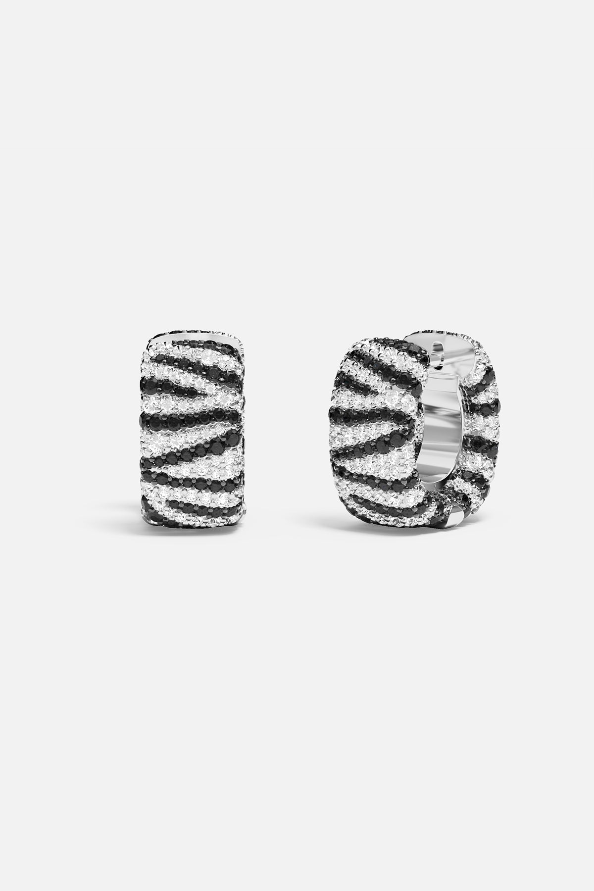 Boucles D'oreilles Créoles Acrylique Zèbre Noir Et Blanc - Forme De C, Style Boho Vintage, Légères