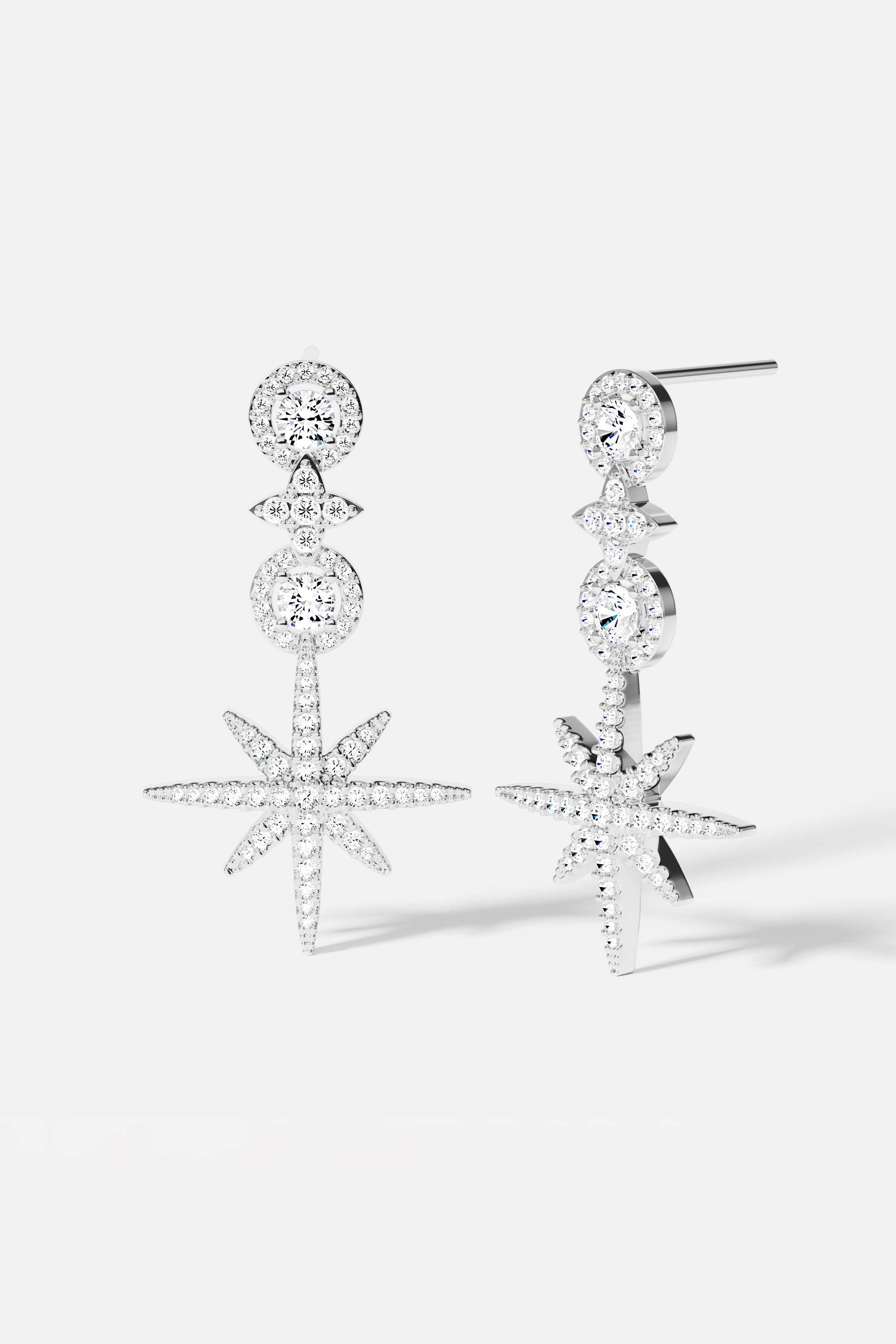APM Monaco Boucles d'Oreilles Météorites Pavé en Argent