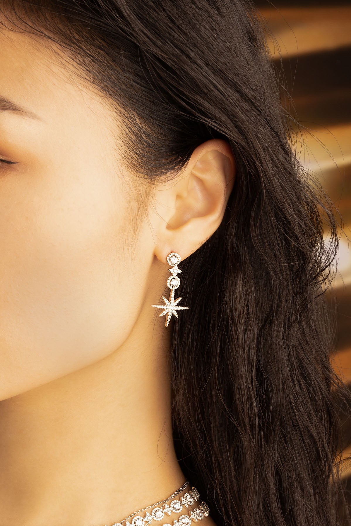 Boucles d'Oreilles Pavé Météorites & CerclesAPM Monaco en argent