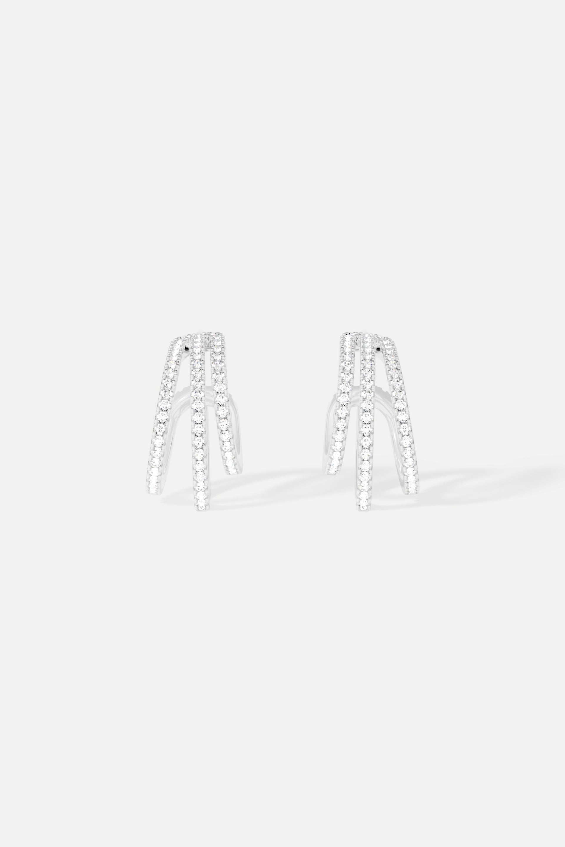 APM Monaco Boucles d'Oreilles Triple Anneaux en Argent