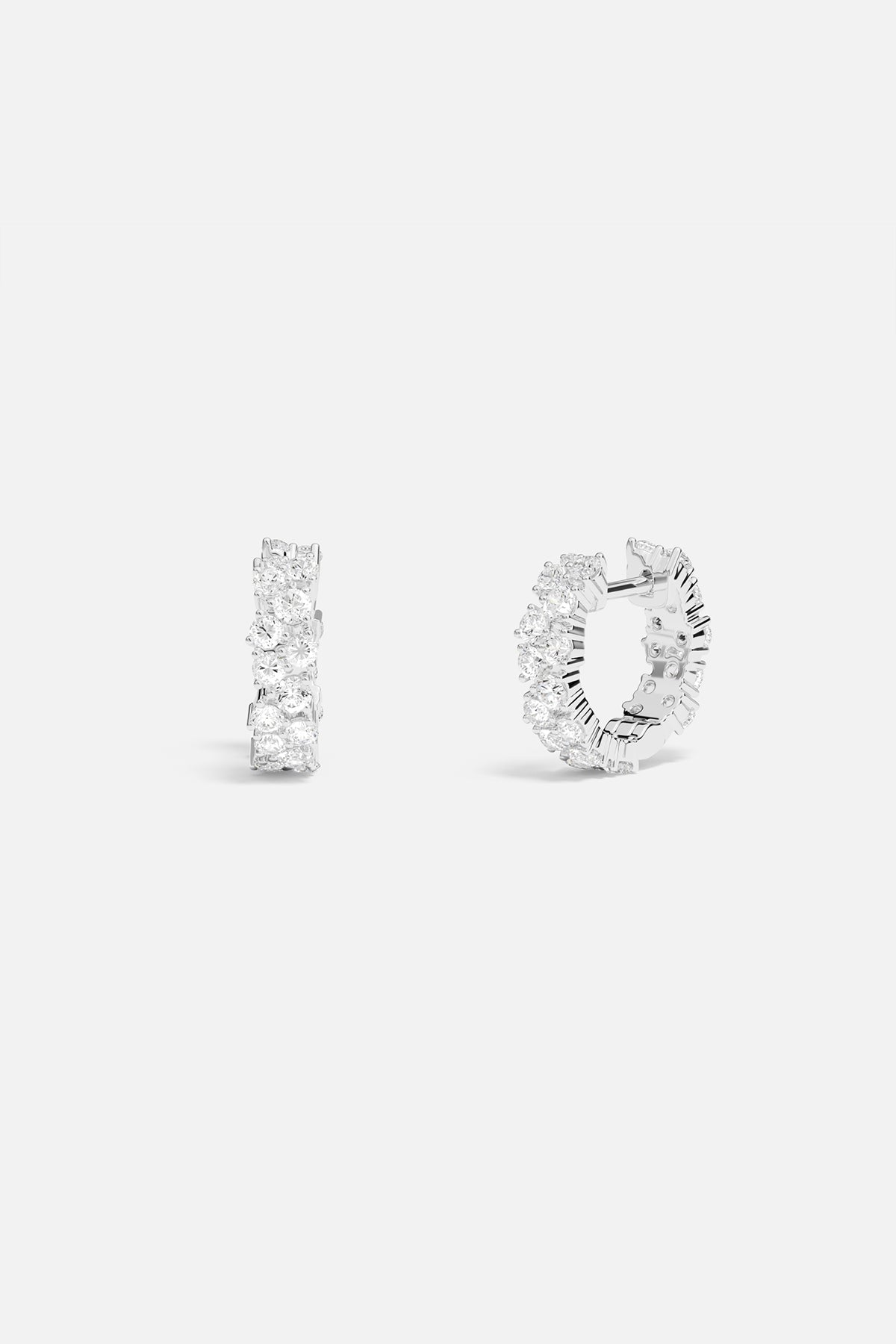 APM Monaco Mini Créoles Pavé en Argent
