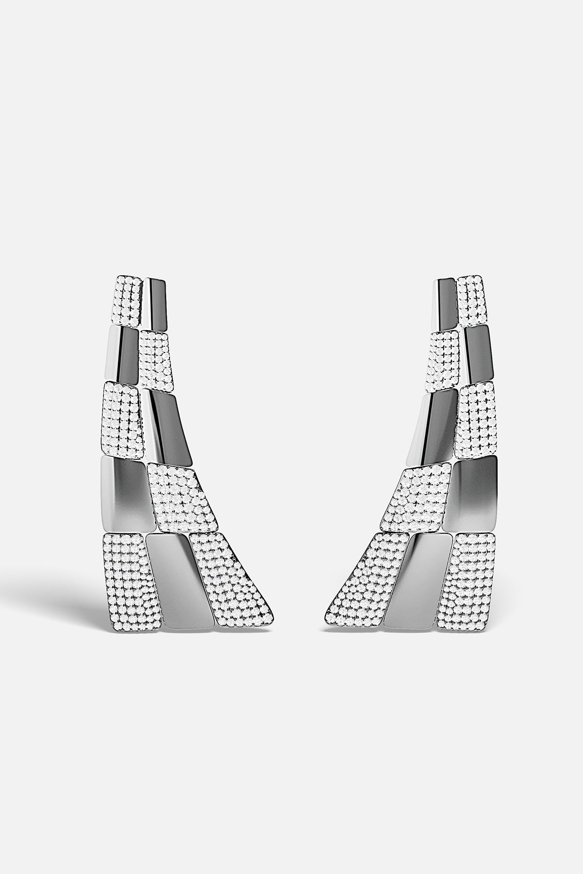 APM Monaco Boucles d'Oreilles Pavé en Argent
