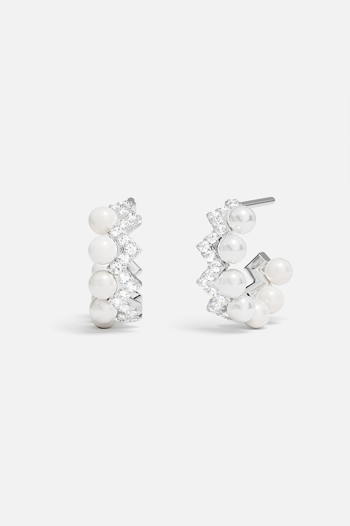 APM Monaco Boucles d'Oreilles Up and Down avec Perles en Argent