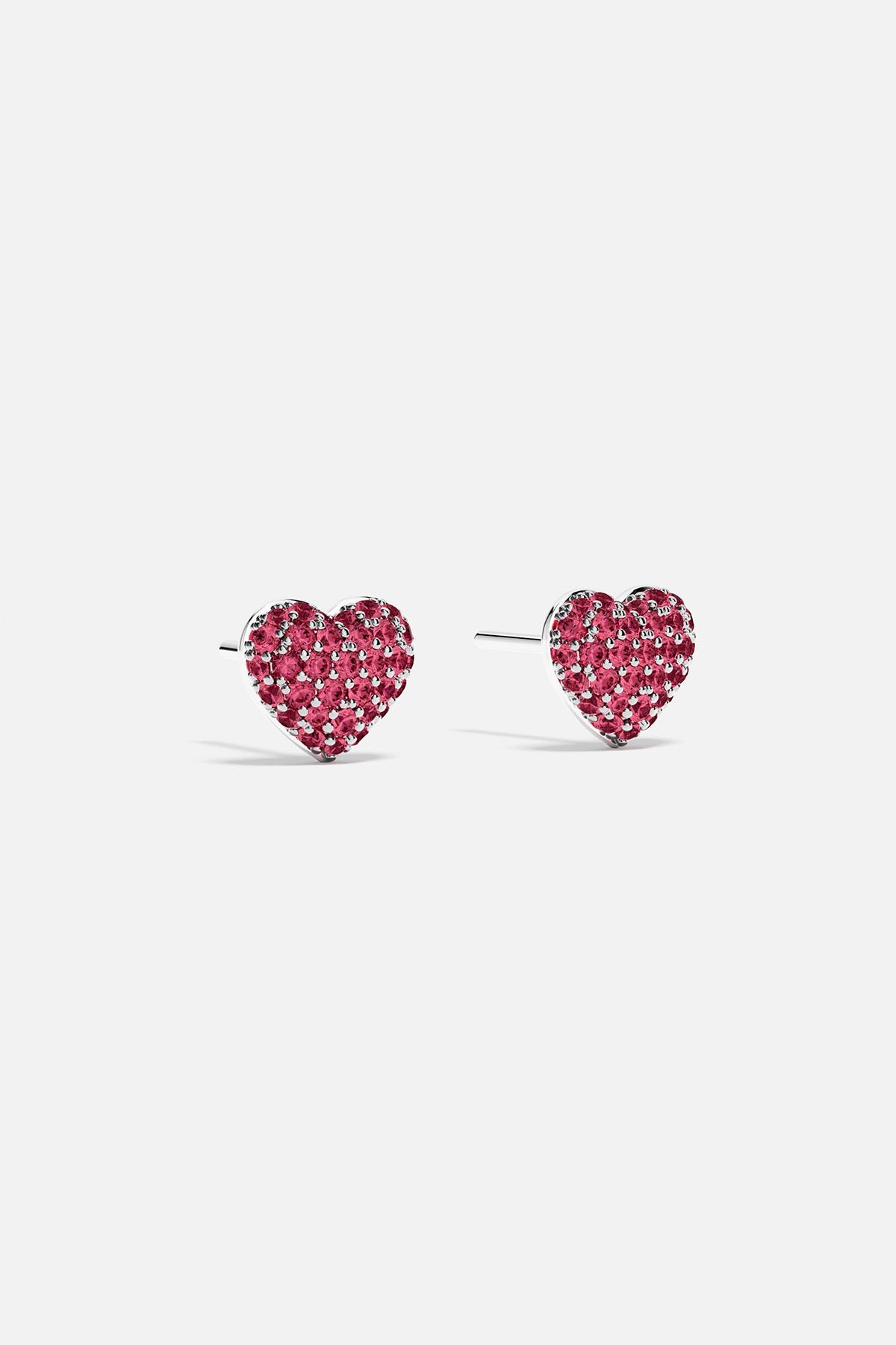 Fuchsia Heart Stud Earrings - APM Monaco