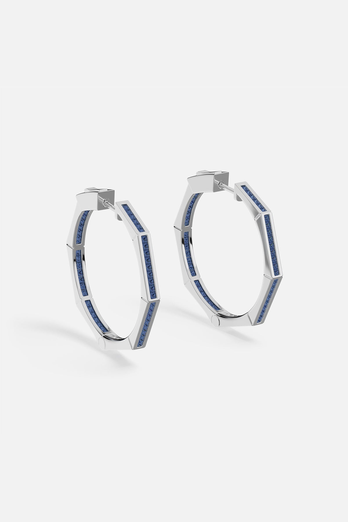 APM Monaco Créoles Géométriques Pavé Bleues