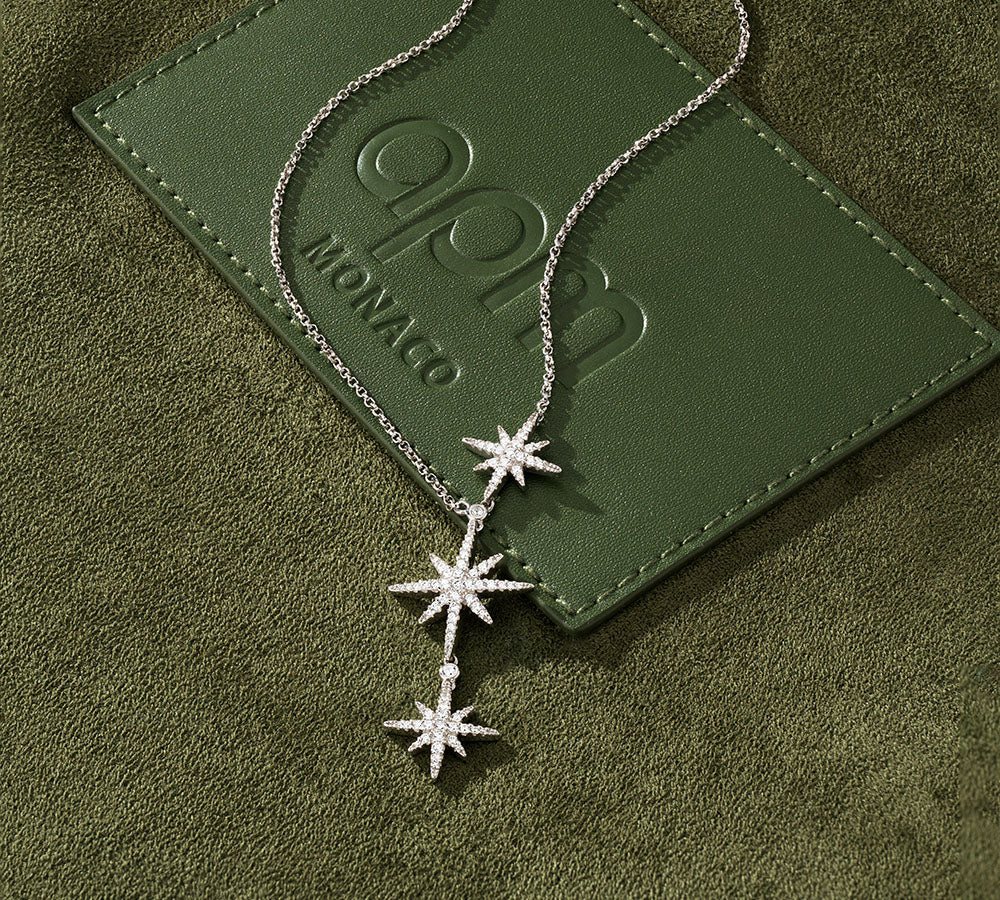 APM MONACO Collier Ajustable Triple Météorites en argent